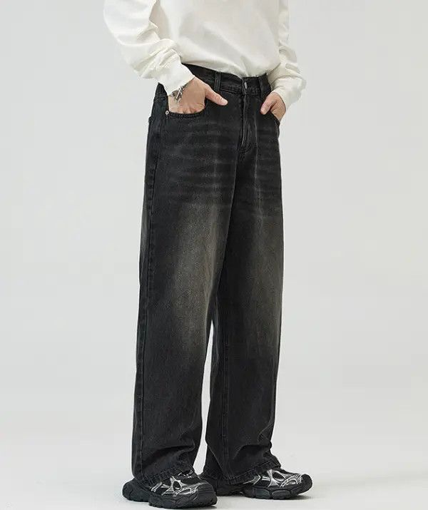 Japanese Brand Mizuki x Mina Distressed loose wide-leg washed baggy jeans Size US 32 / EU 48 - 3 Thumbnail