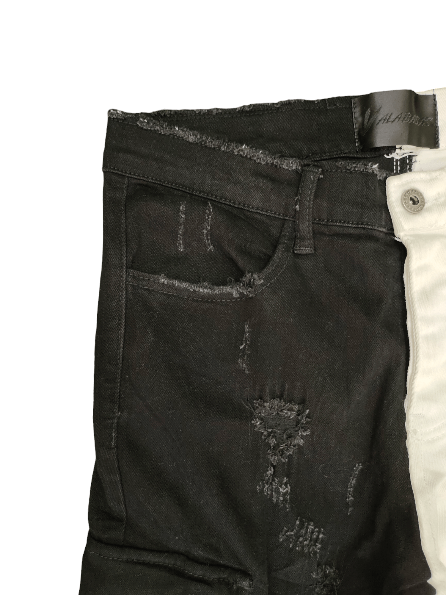 Japanese Brand Valabasas Black White Bondage Cargo Denim Jeans Cyperpunk Size US 32 / EU 48 - 4 Thumbnail
