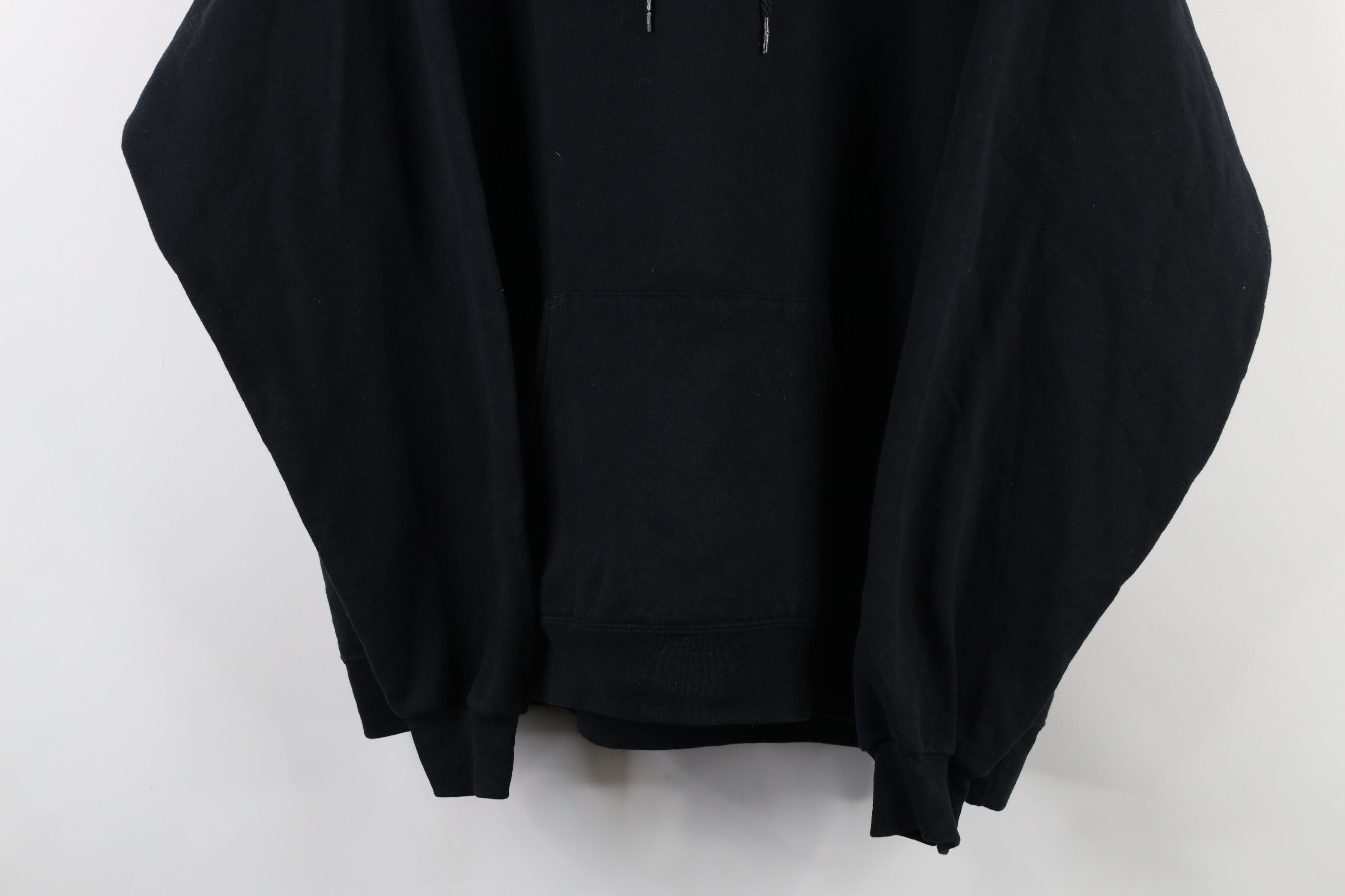 Vintage Vintage 90s Streetwear Blank Hoodie Sweatshirt Black Size US XL / EU 56 / 4 - 3 Thumbnail