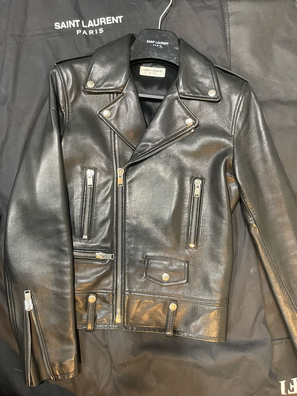 Saint Laurent Paris L01 leather jacket Size US S / EU 44-46 / 1 - 1 Thumbnail