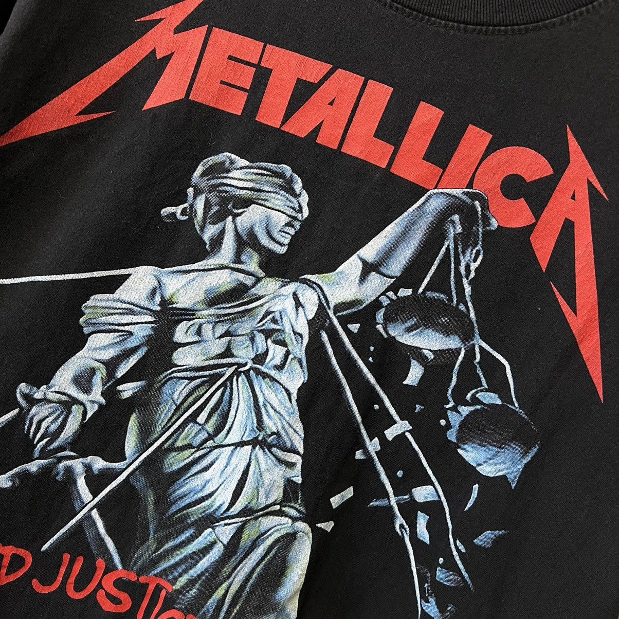 Metallica × Vintage Metallica No Justice For All Rock Band T Shirt Black Size US L / EU 52-54 / 3 - 10 Thumbnail