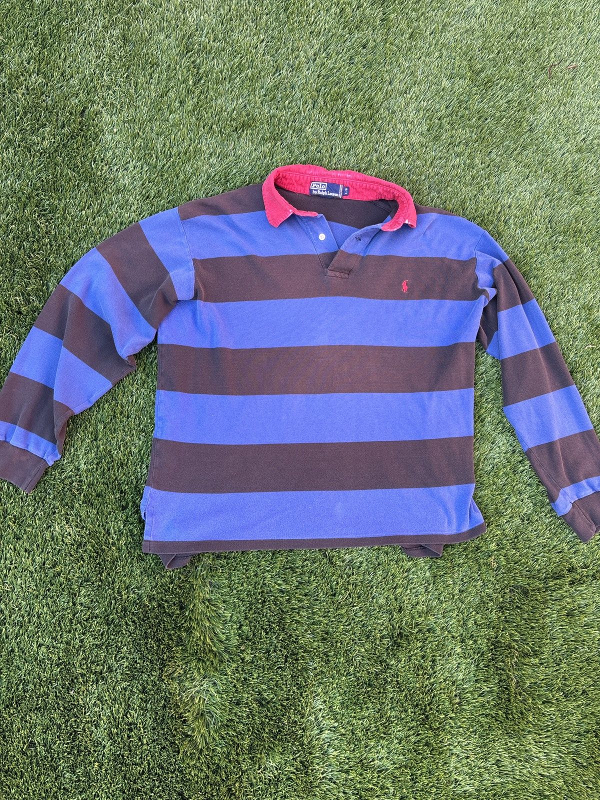 Vintage Polo Ralph Lauren Blue and Black Rugby T-shirt