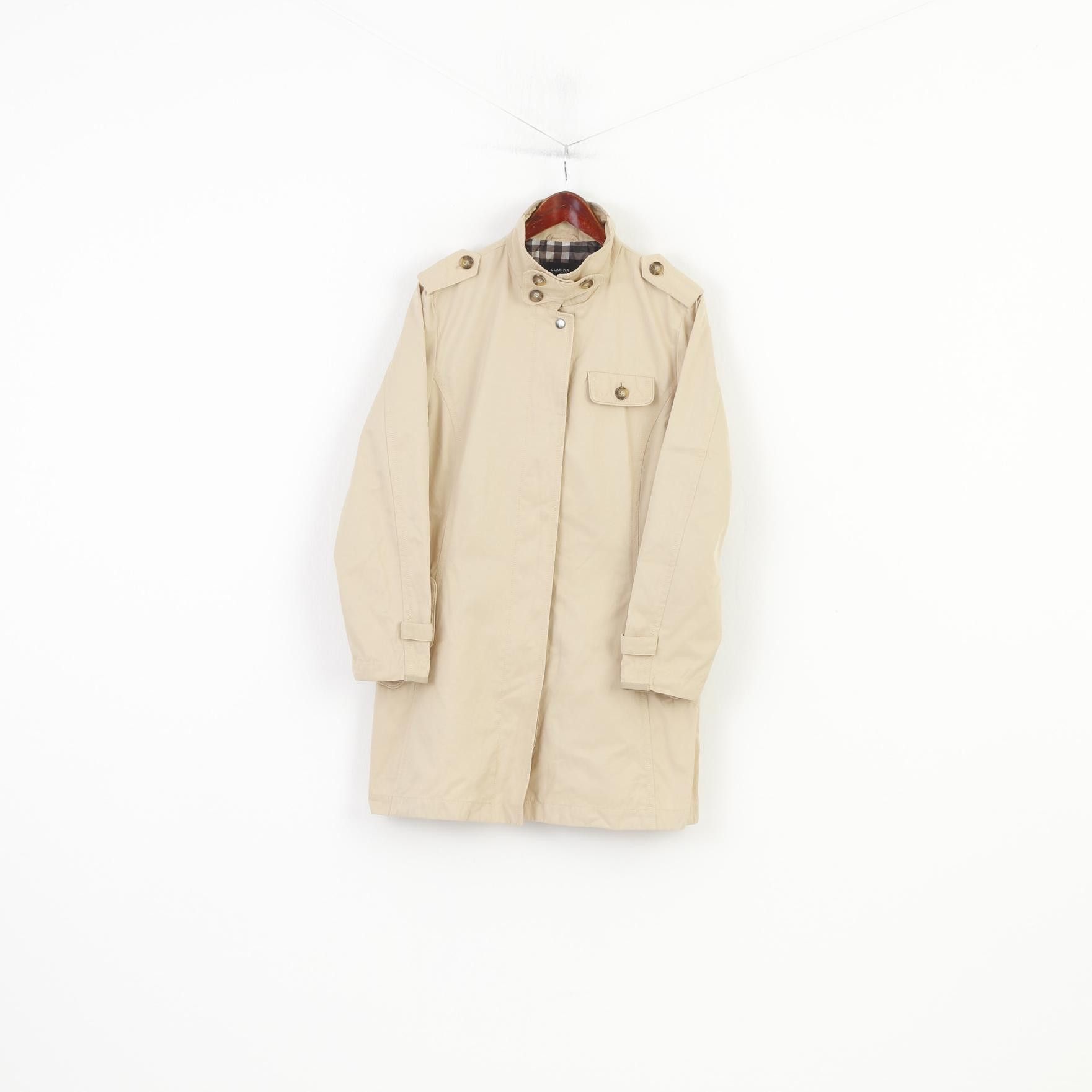 Vintage Clarina Collection Women 40 M Coat Beige Full Zipper 4518 Size S / US 4 / IT 40 - 2 Thumbnail