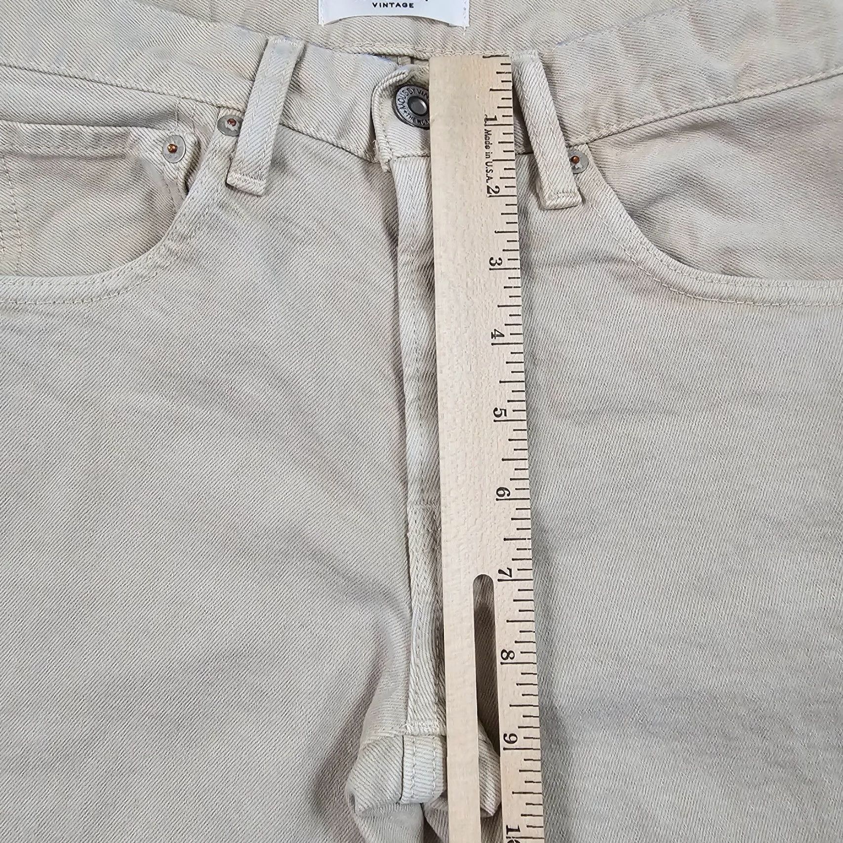 MOUSSY Vintage Moussy Women's Jeans Tapered Mid Rise Stretch 26 Beige Japan Denim 27x27 Size 26" / US 2 / IT 38 - 4 Thumbnail