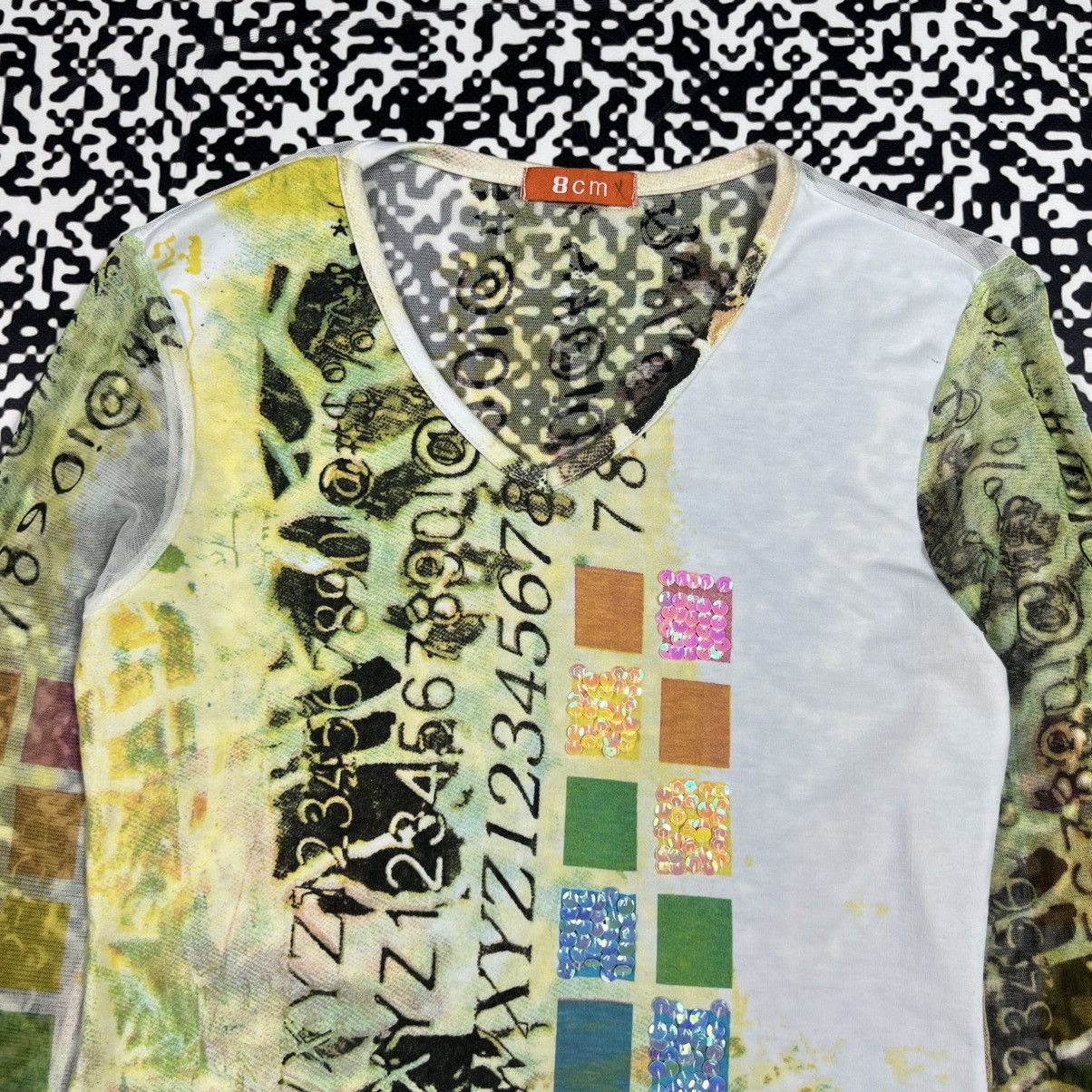 Japanese Brand Vintage Y2K Japanese Mesh Monogram Retro Sexy Longsleeve Size M / US 6-8 / IT 42-44 - 6 Thumbnail