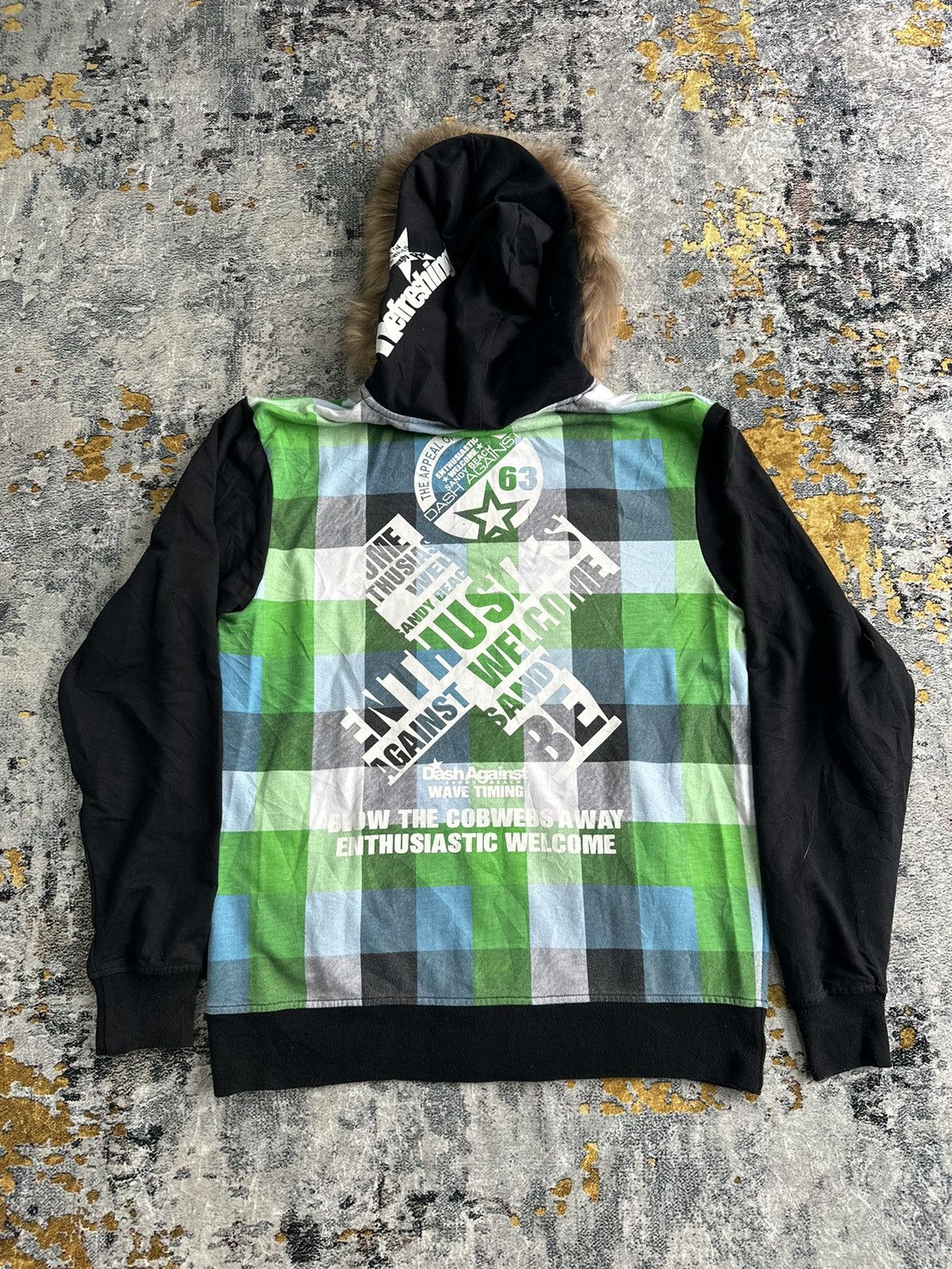 Beauty Beast VACHE PLAID FUR ZIPHOODIE NICE DESIGN IFSIXWASNINE LGB STYLE Size US L / EU 52-54 / 3 - 2 Thumbnail