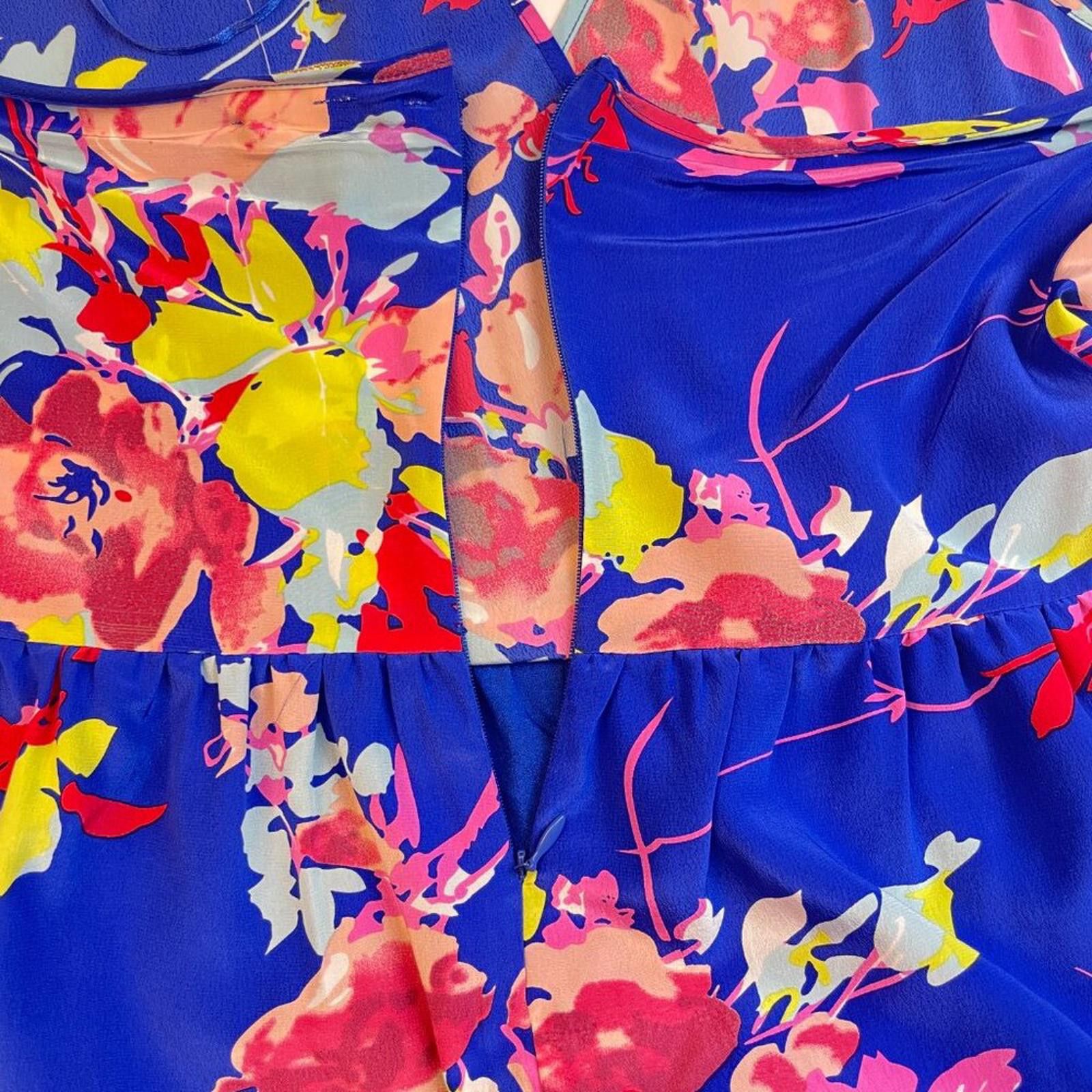 Designer NWT Yumi Kim Floral Halter Wide Leg Jumpsuit in Royal Blue Size 32" / US 10 / IT 46 - 7 Thumbnail