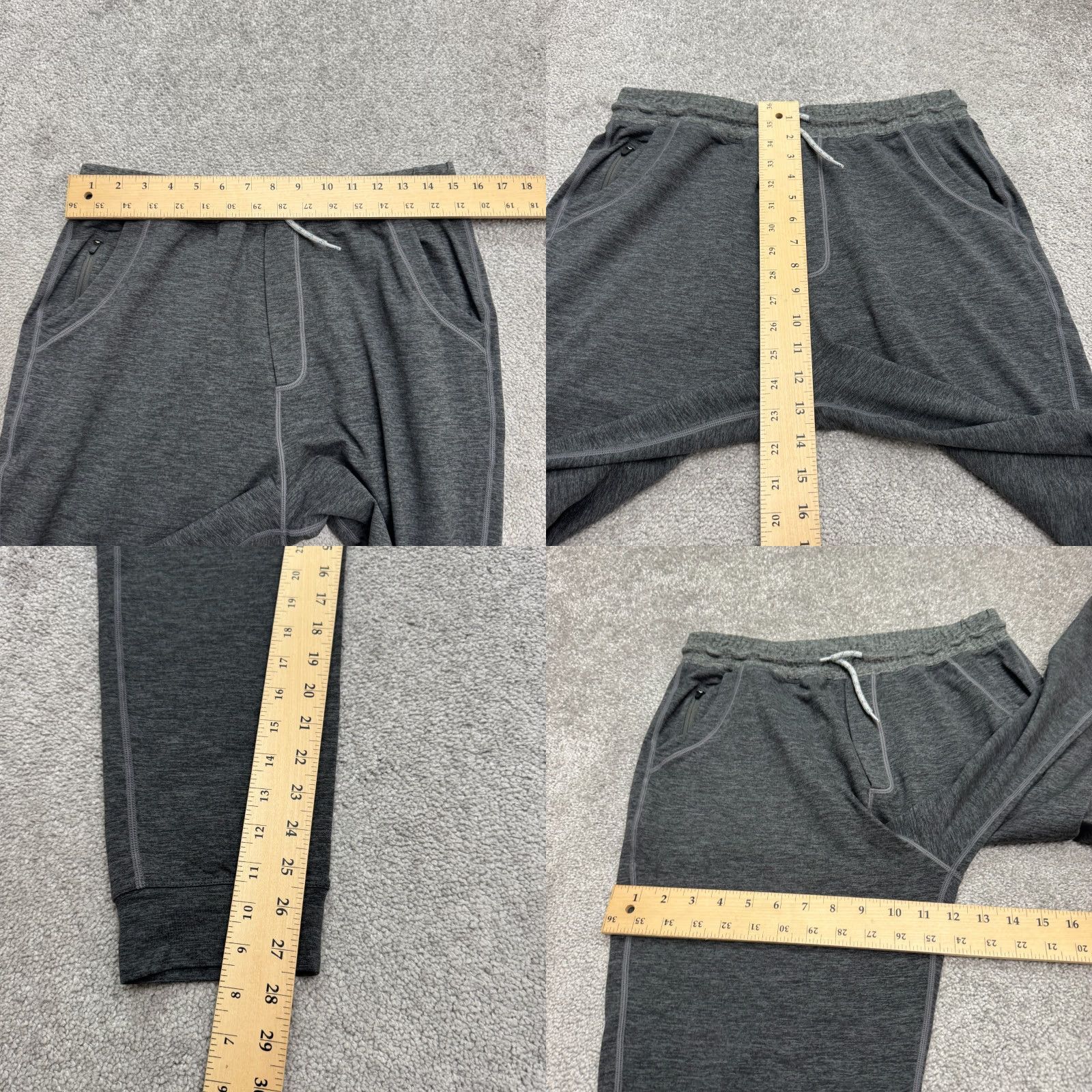 Marine Layer Marine Layer Weekend Sport Jogger Sweatpants Mens M Dark Gray Zip Pockets Sweatpants Size US 31 - 8 Thumbnail