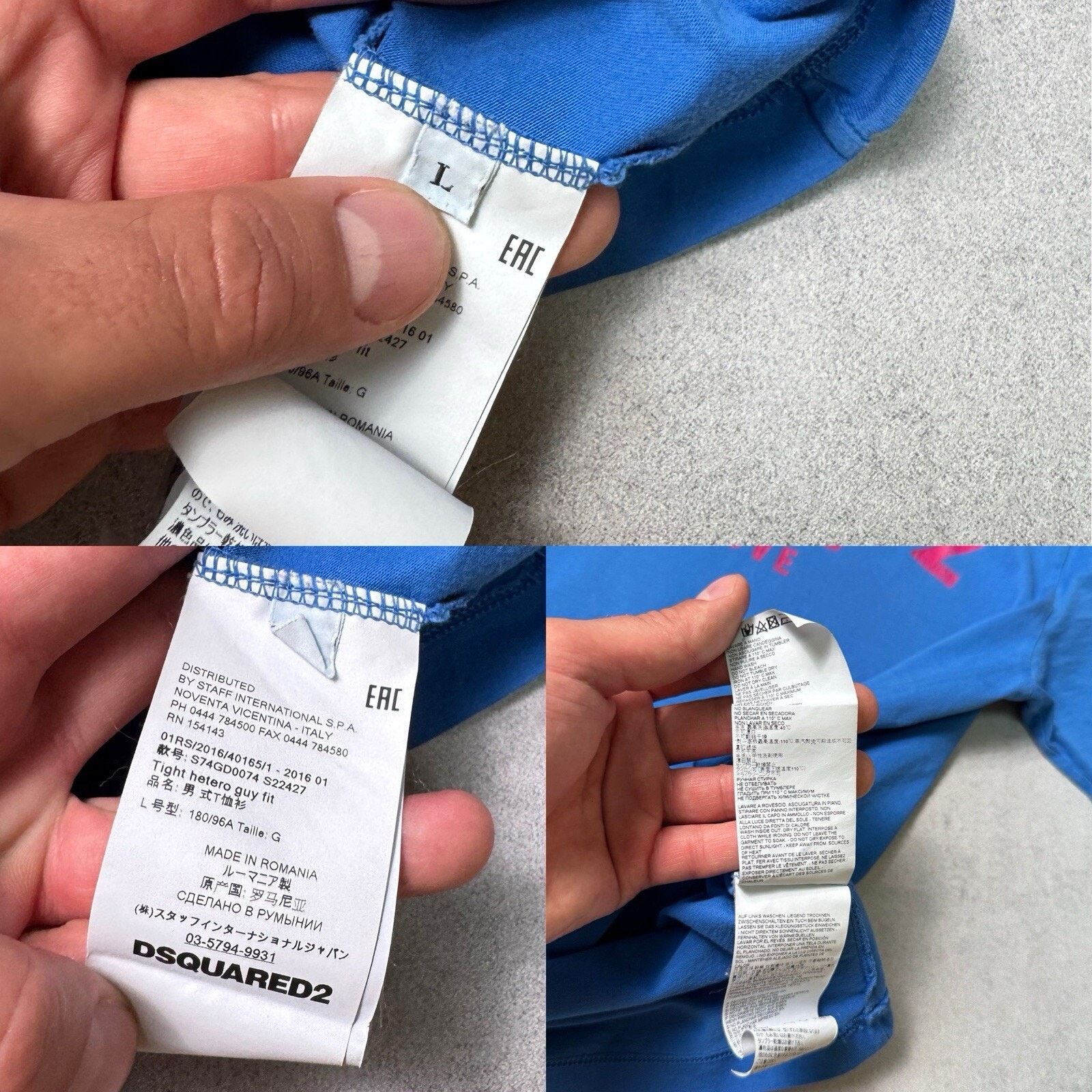 Dsquared2 Dsquared2 Big Logo Shirt Blue/Pink Size L Men Size US L / EU 52-54 / 3 - 24 Thumbnail