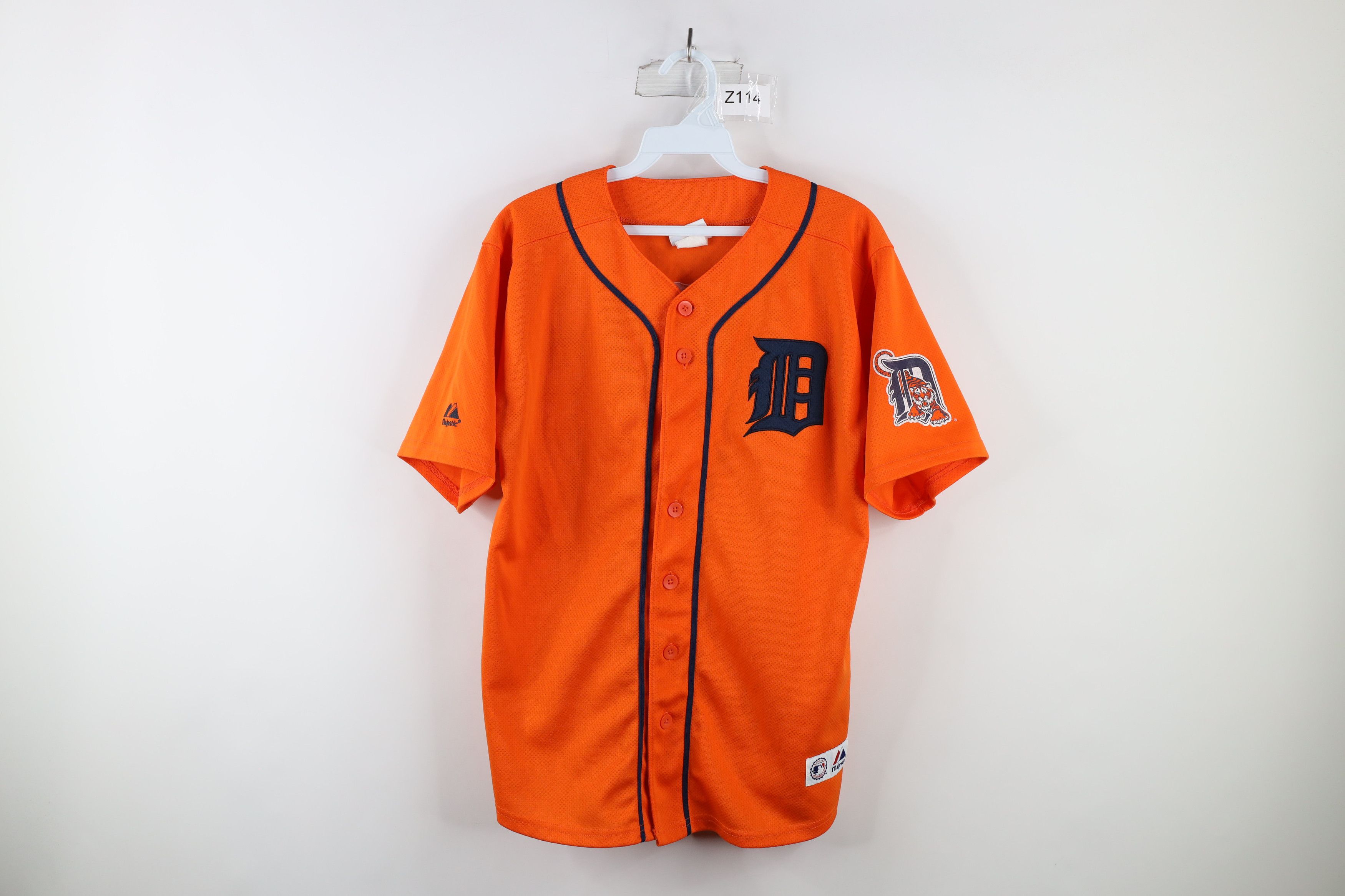 Vintage Majestic Detroit TigersOrange deals Pinstripe Jersey Rare.