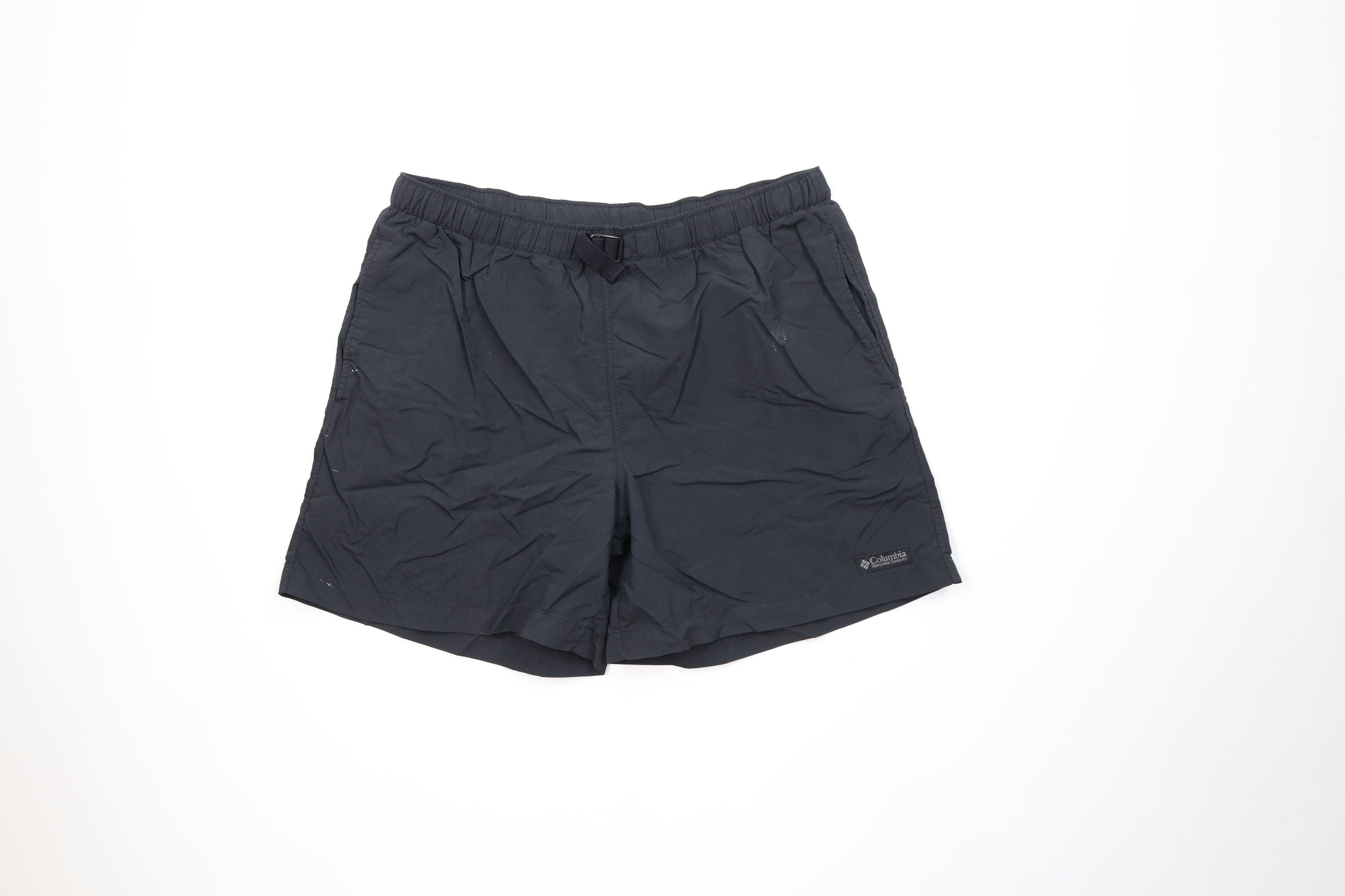 Vintage Columbia Spell Out Belted Trekking Shorts Black
