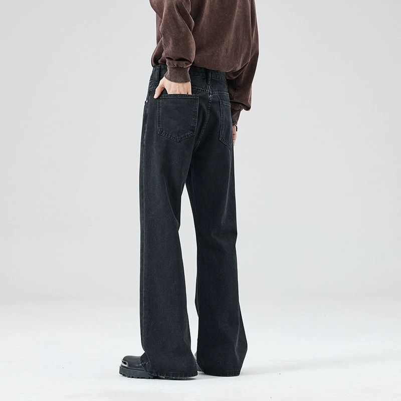 Vintage Men's Loose-Fit Black Wide-Leg Flared Jeans Size US 32 / EU 48 - 3 Thumbnail