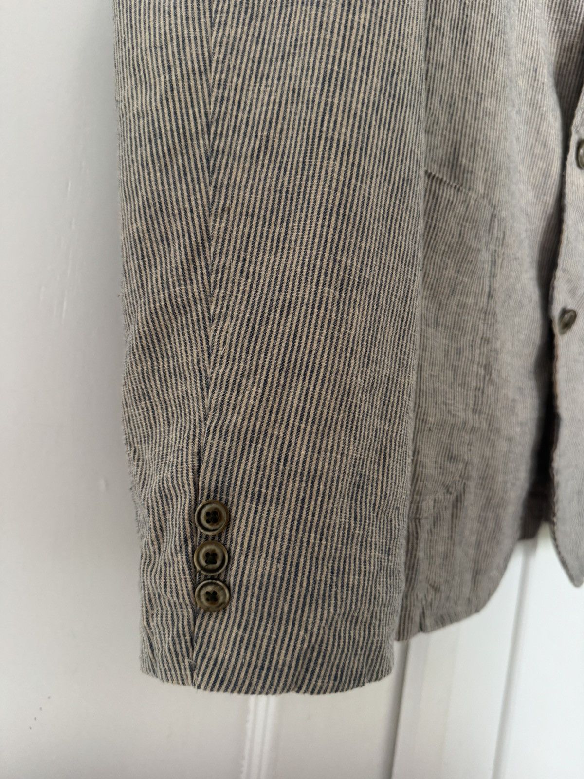 Corridor Corridor Small Natural Linen Ticking Stripe 3 Button Blazer Size 38R - 10 Thumbnail