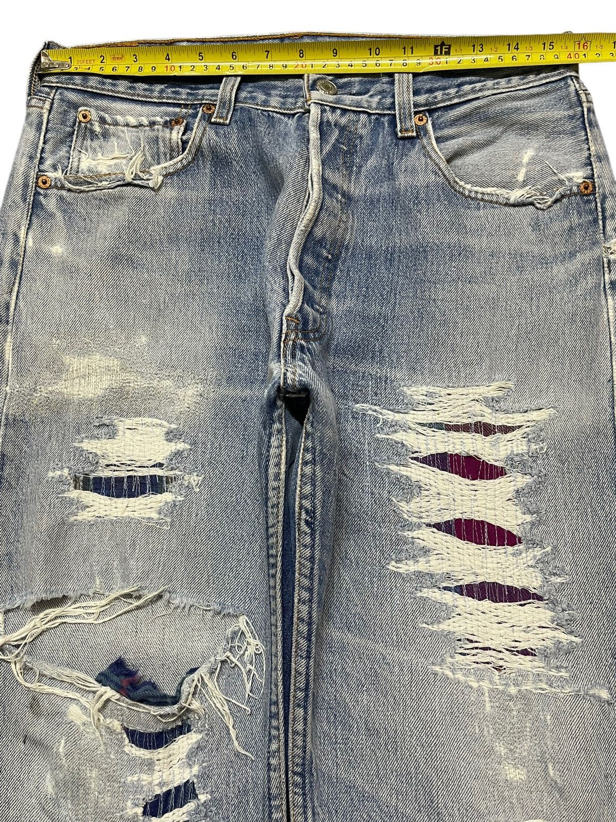 Levi's Vintage 90s Levis 501xx Faded Wash Distressed Style Jeans Size US 31 - 12 Thumbnail
