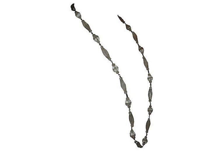 Designer Frosted Camphor Glass Bead Flapper Necklace Size ONE SIZE - 3 Thumbnail