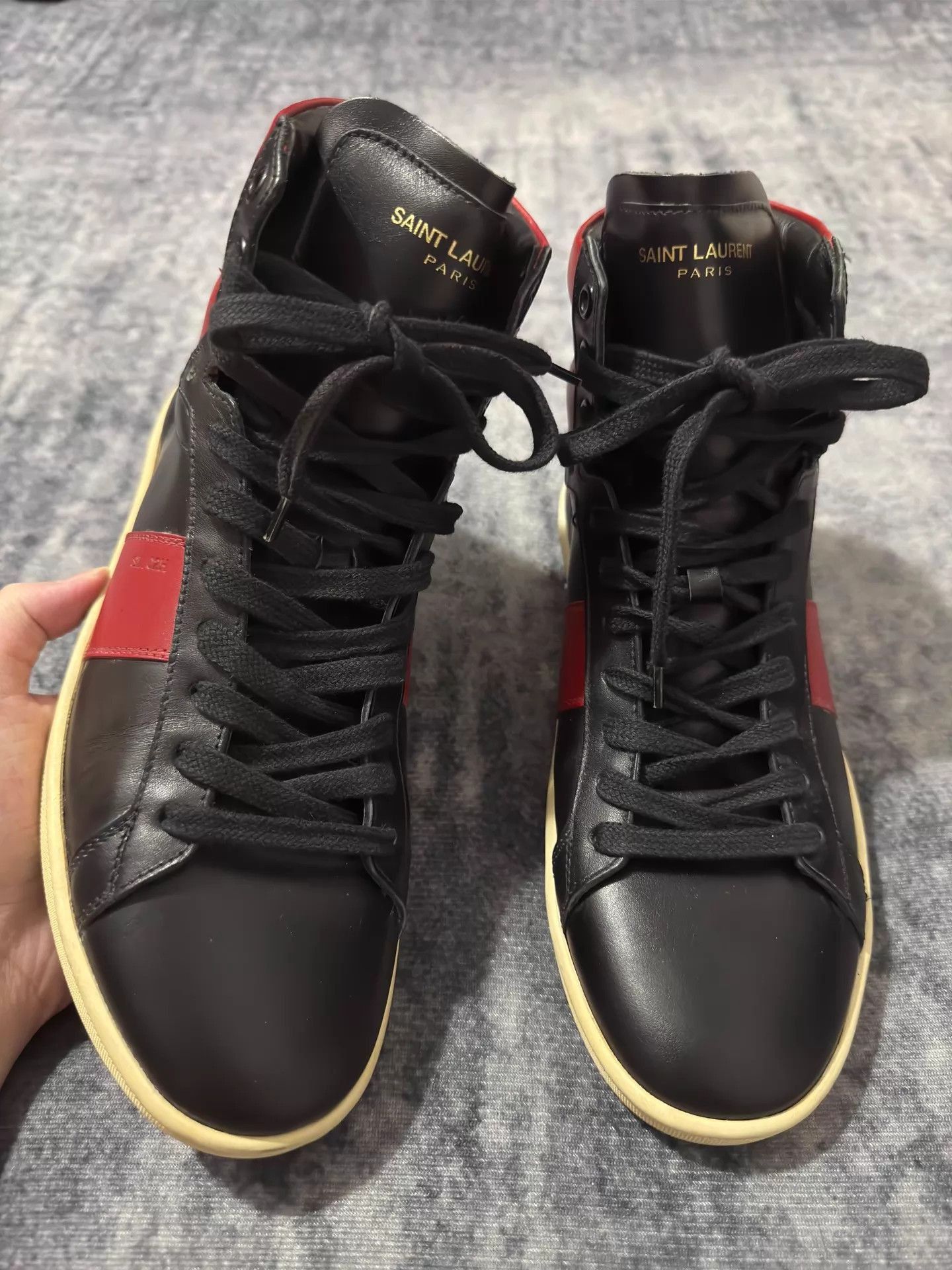 Black High-Top Leather Sneakers