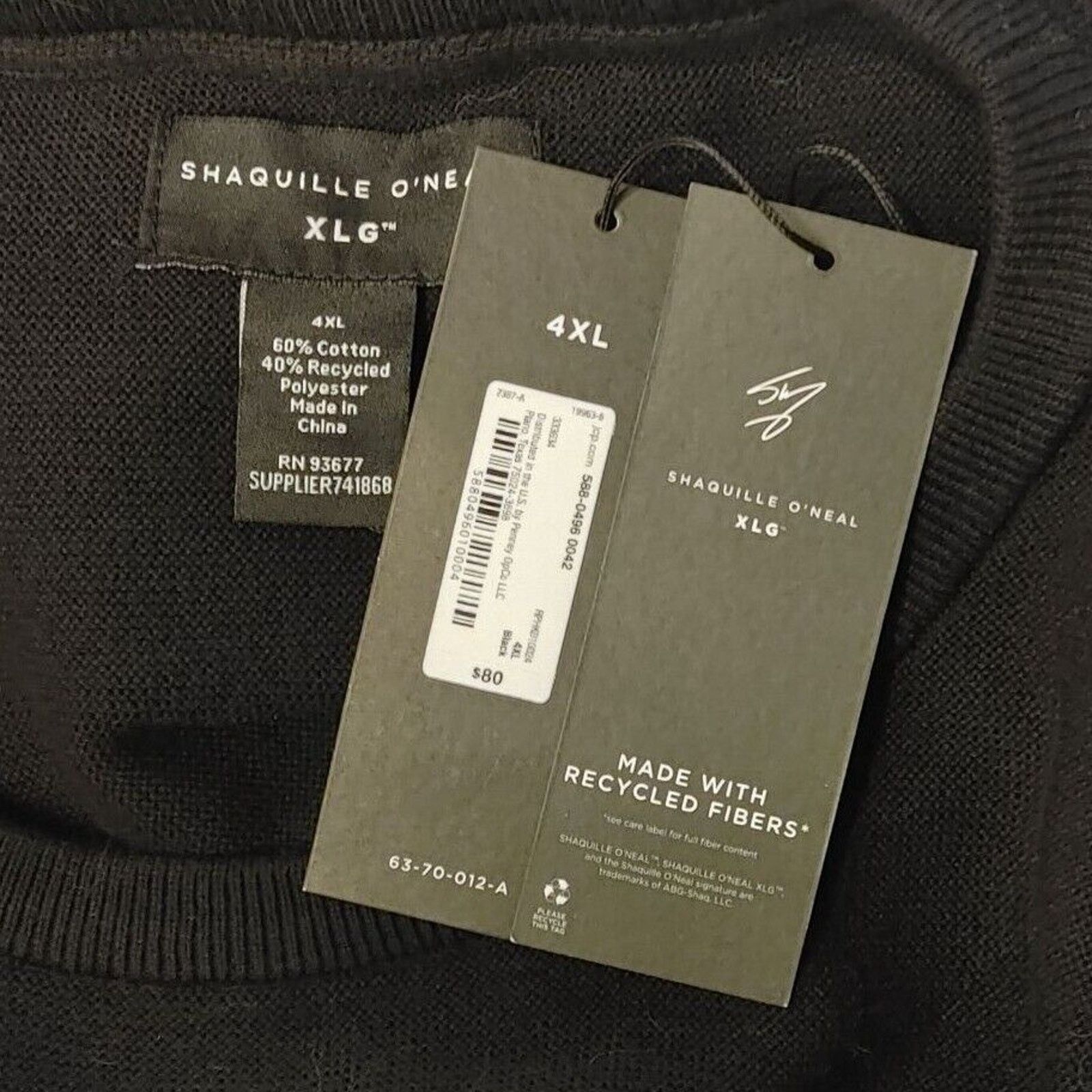 Other Shaquille O'Neal Men's Black Long Sleeve Crew Sweater 4XL Size US XXL / EU 58 / 5 - 3 Thumbnail