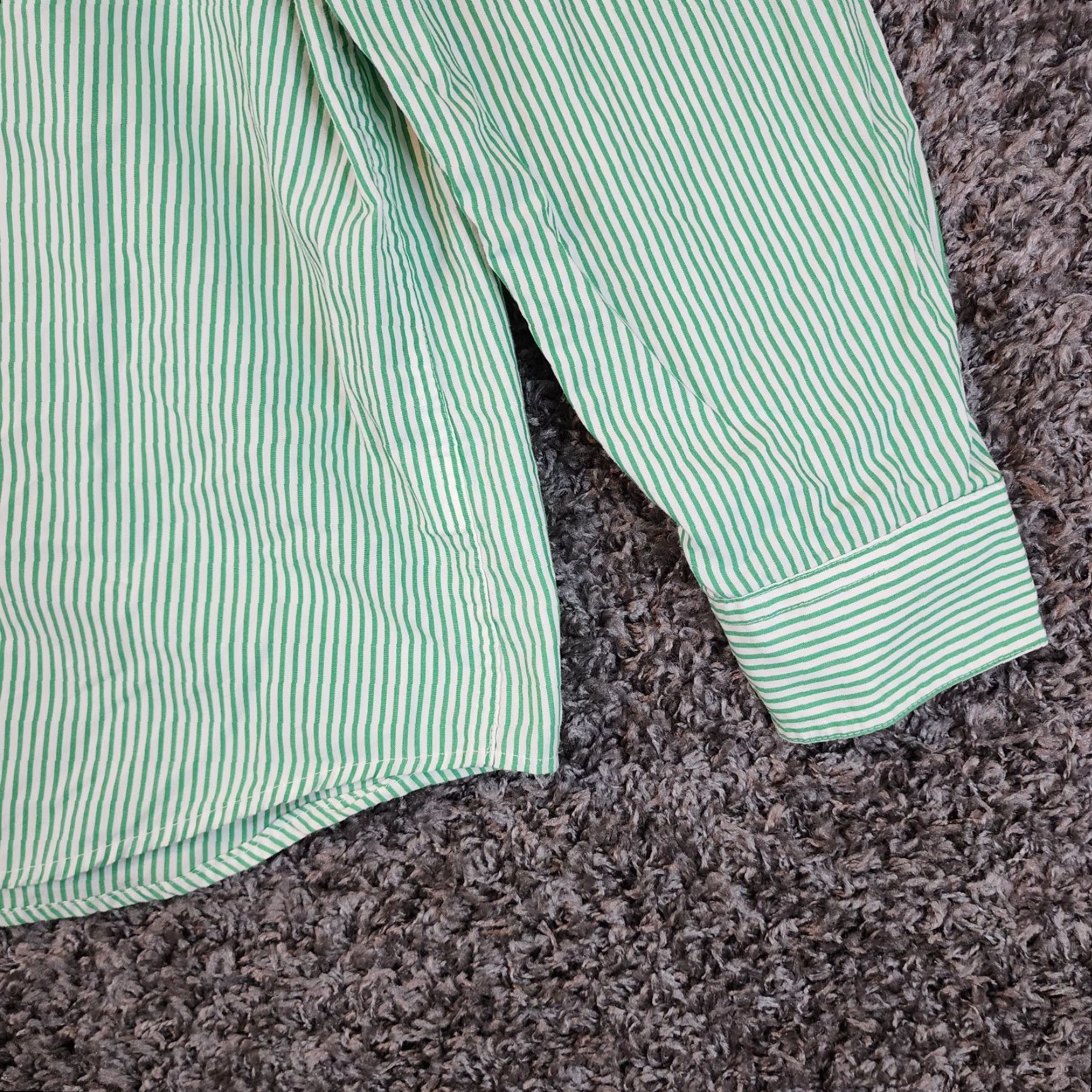 Chaps Chaps Shirt Size L Green Striped Long Sleeve Button-Up Mens Size US L / EU 52-54 / 3 - 3 Thumbnail