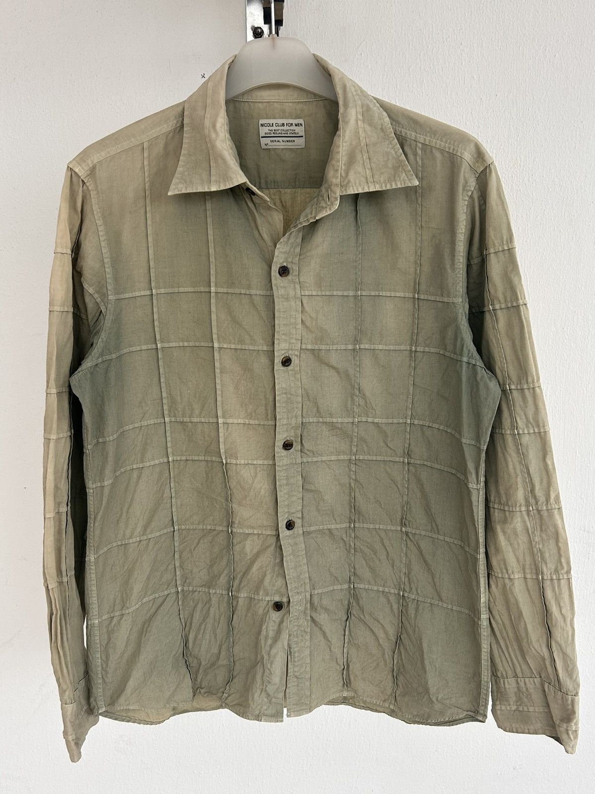 Nicole Club Nicole patchwork faded green button ups Size US M / EU 48-50 / 2 - 1 Thumbnail