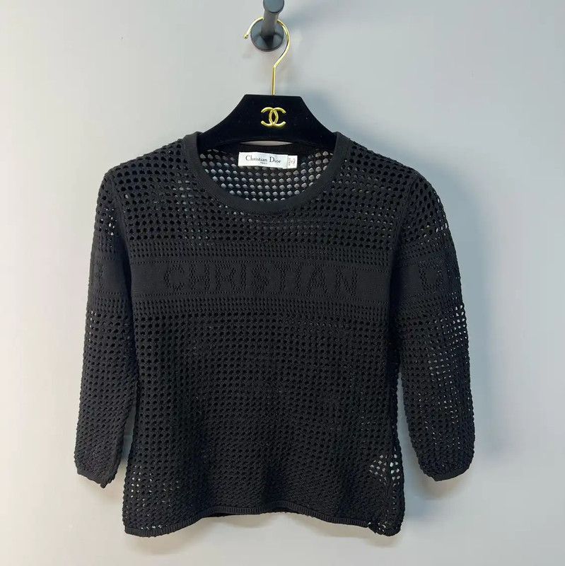 Dior Dior Short-Sleeve Black Poly Summer Tee 0089 Size S / US 4 / IT 40 - 1 Thumbnail