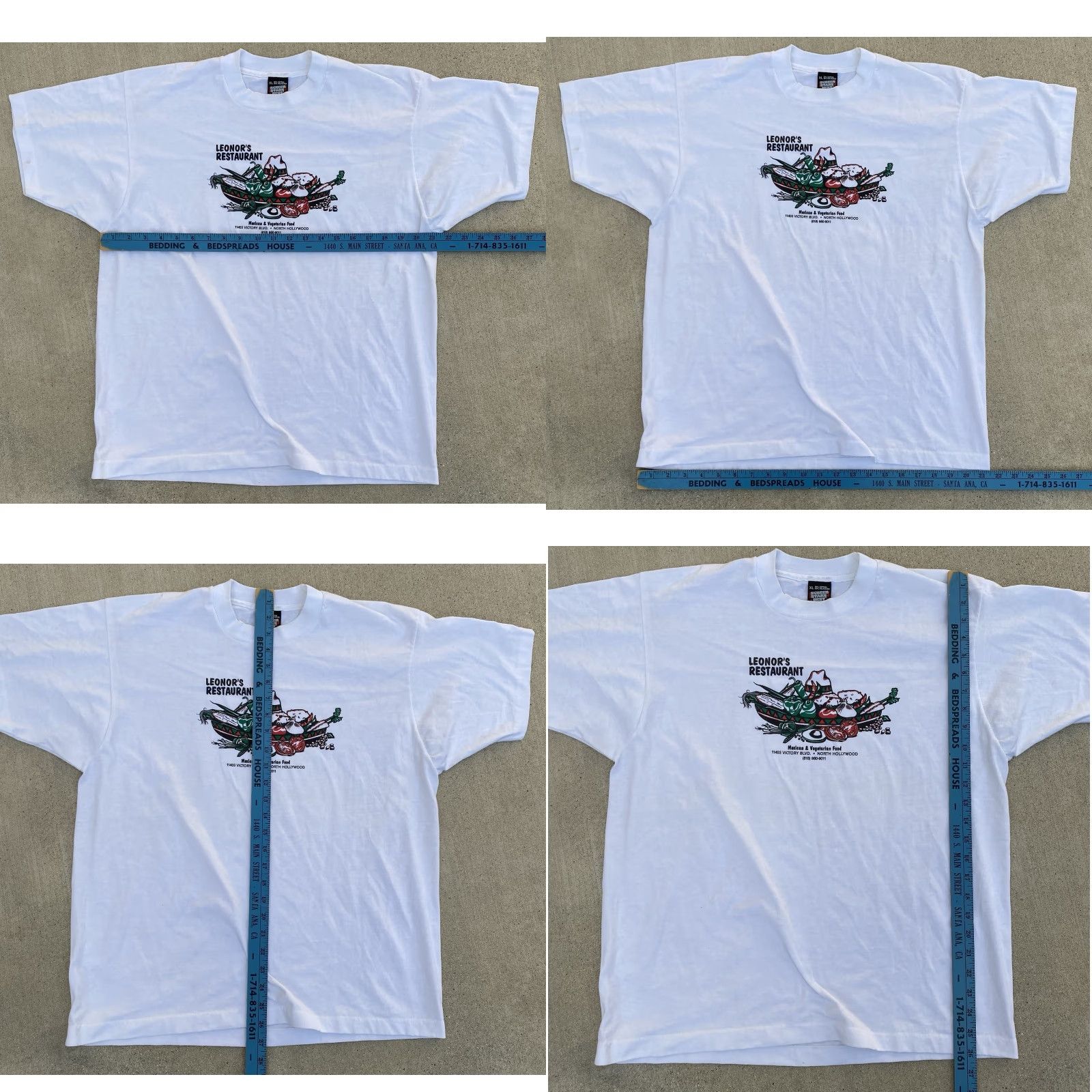 Vintage VINTAGE Hollywood T-Shirt North Hollywood Leonore’s Restaurant Mexican Vegetarian White XS? XL Size US XL / EU 56 / 4 - 11 Thumbnail