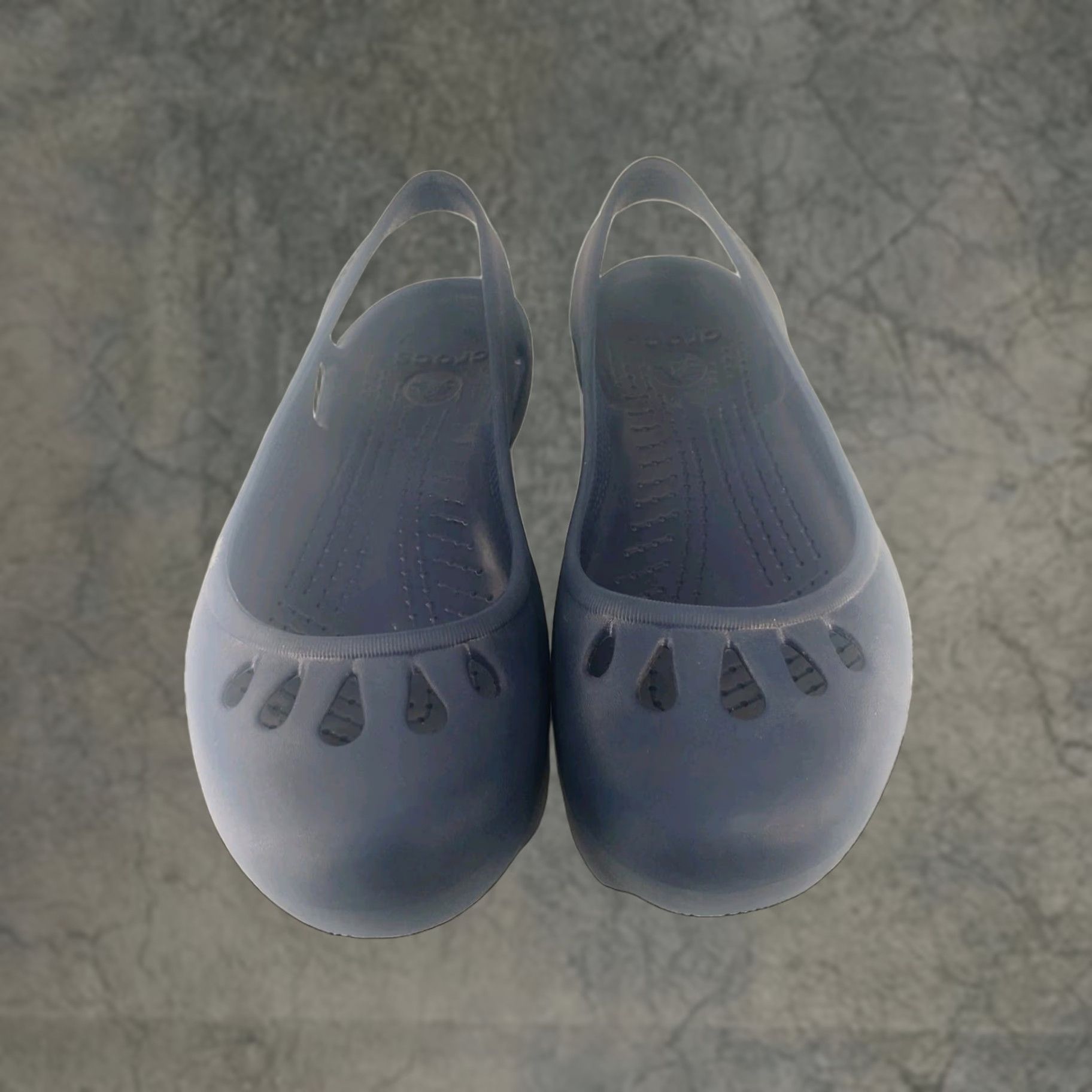 Crocs Crocs Taylor Navy Blue Flat Slip On Beach Women 9M Rubber Lightweight Comfort Slip Resistant Waterproof Casual Ballet Flat Shoes Size US 9 / IT 39 - 1 Thumbnail