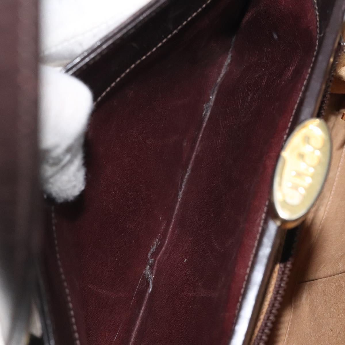 Gucci GUCCI Hand Bag Leather Brown Gold Size ONE SIZE - 12 Thumbnail