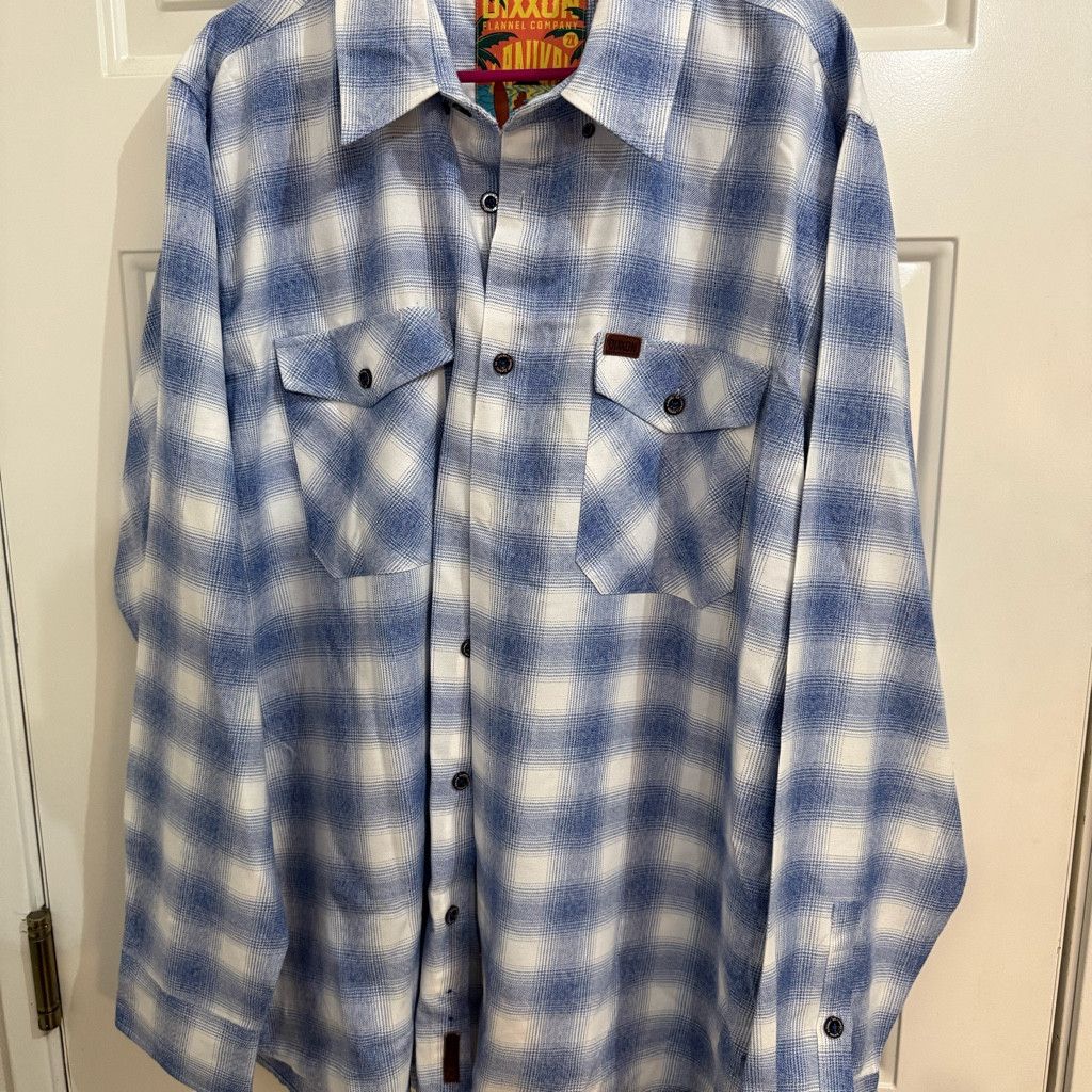 Lucky Brand Dixxon Flannel Sky Blue \"The Lanikai\" Flannel Men’s 2XL Size US XXL / EU 58 / 5 - 8 Thumbnail