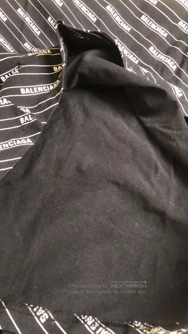 Balenciaga Balenciaga Black Full Print Bullet Hole Letter Short Sleev Size US L / EU 52-54 / 3 - 5 Thumbnail