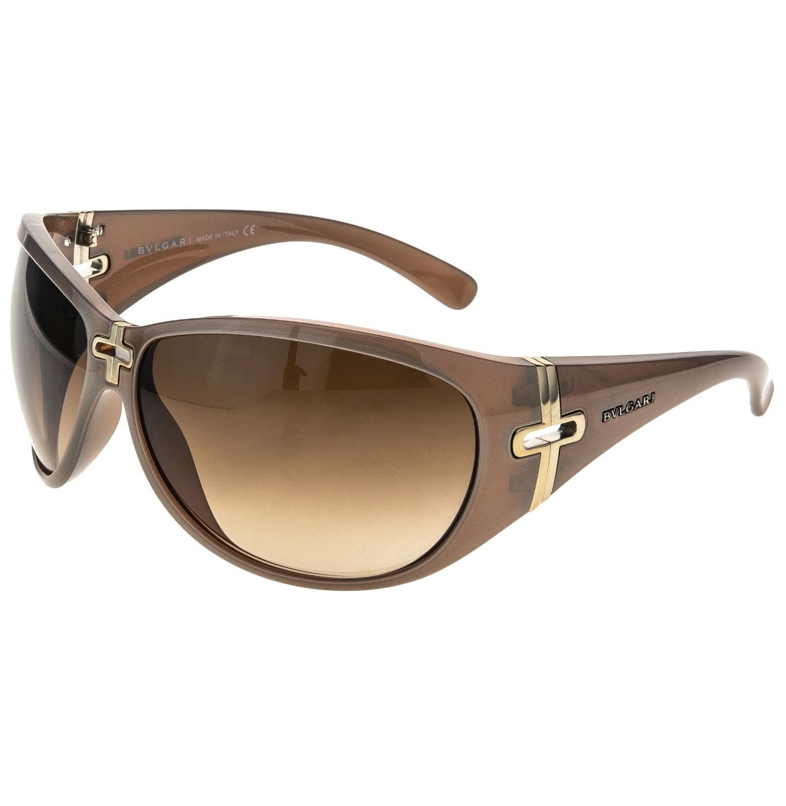 Bvlgari BVLGARI BV8040S 8040 Brown Gold Pearl Wrap Mask Sunglasses Size ONE SIZE - 8 Thumbnail