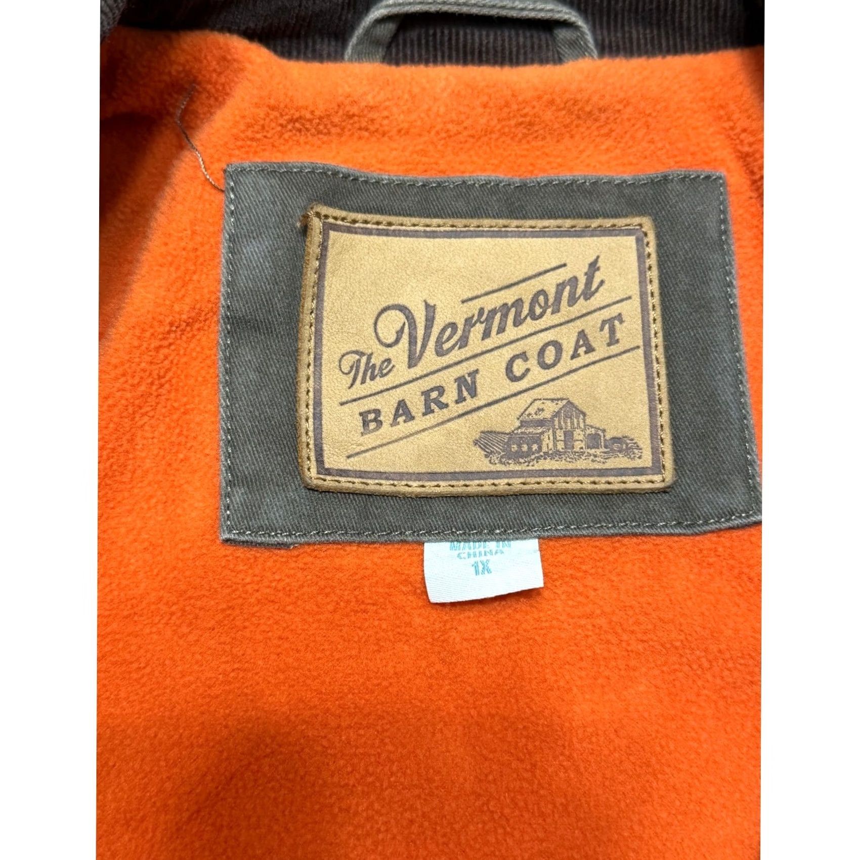 Olive Vermont Barn Coat Olive Green Fleece Lined Chore Jacket Women 1X Size XL / US 12-14 / IT 48-50 - 4 Thumbnail