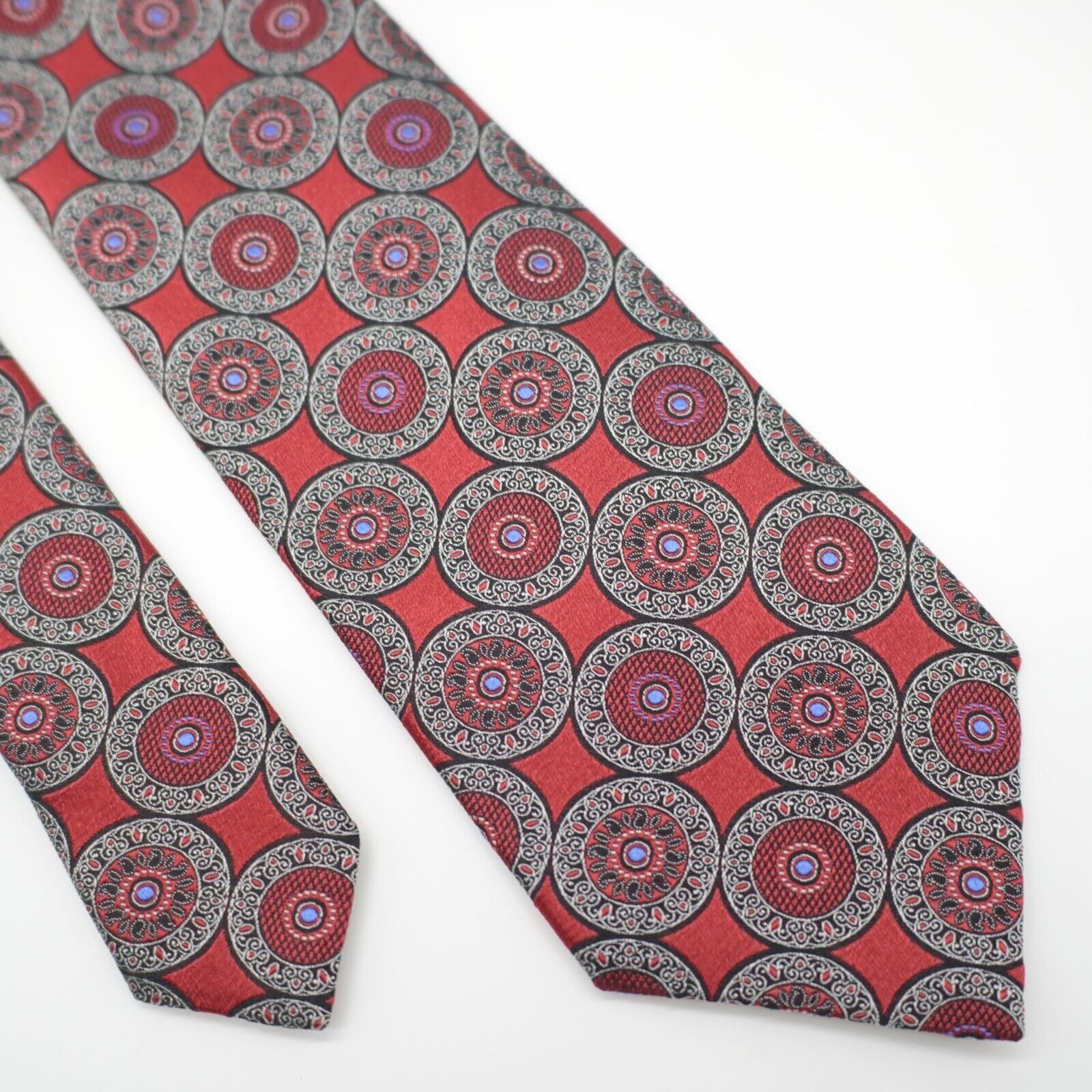Ermenegildo Zegna Ermengildo Zegna Red Geometric Woven Silk Tie Size ONE SIZE - 1 Thumbnail