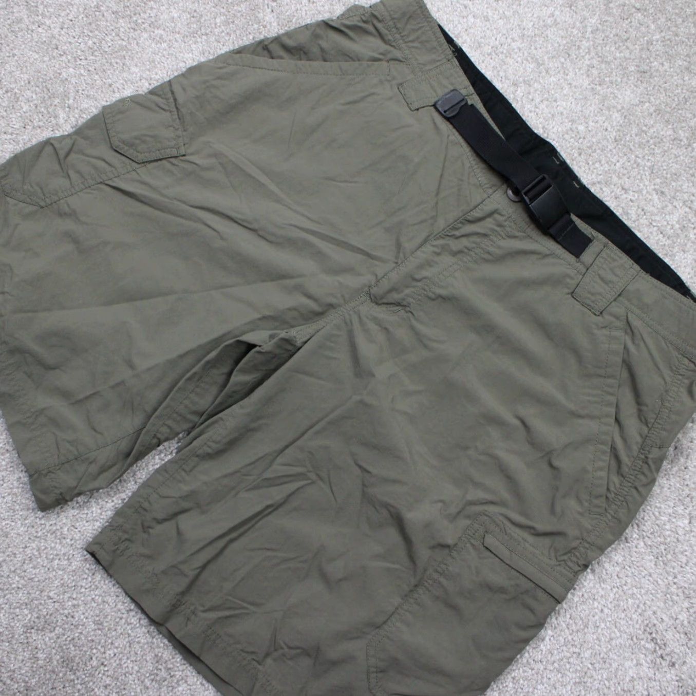 Eddie Bauer Eddie Bauer Mens 38 Sport Shorts Green Cotton Nylon Cargo Pocket 10" Inseam Belted Casual Travel Workwear Chin o Size US 38 / EU 54 - 3 Thumbnail