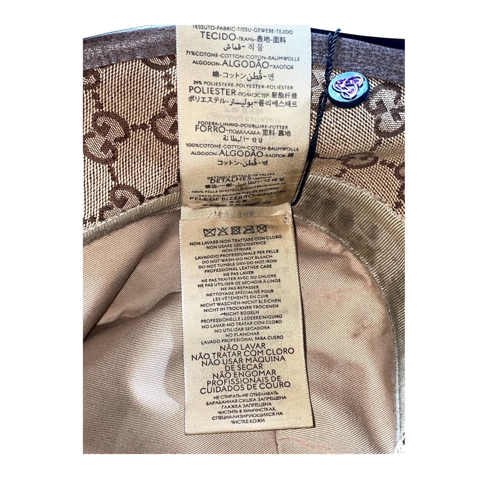 Gucci Gucci Monogram Beige & Brown Bucket Hat Size ONE SIZE - 5 Thumbnail