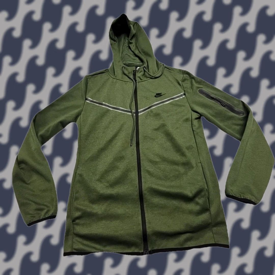 Nike Nike Sportswear Full Zip Hoodie Mens S Green Swoosh Hooded Jacket Size US S / EU 44-46 / 1 - 1 Thumbnail