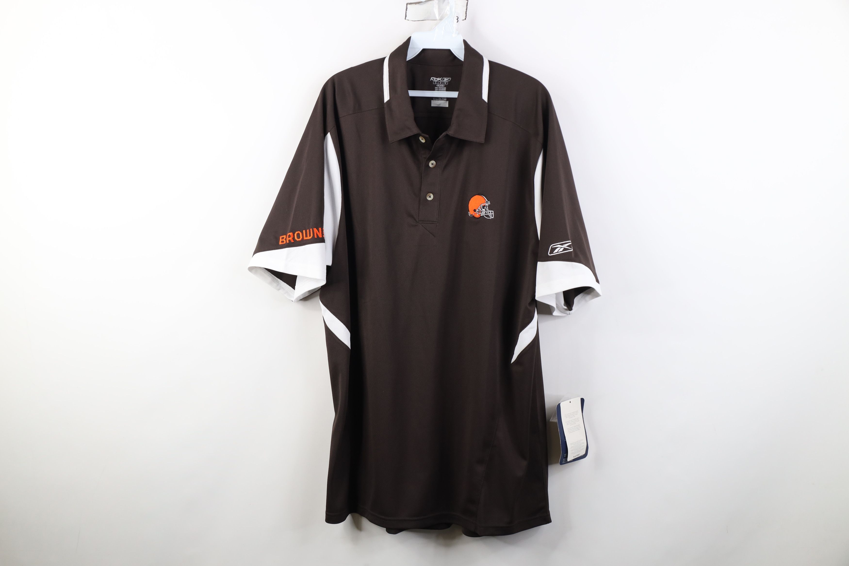 Reebok Deadstock Vintage Y2K Reebok Browns Football Golf Polo Shirt Size US L / EU 52-54 / 3 - 1 Thumbnail