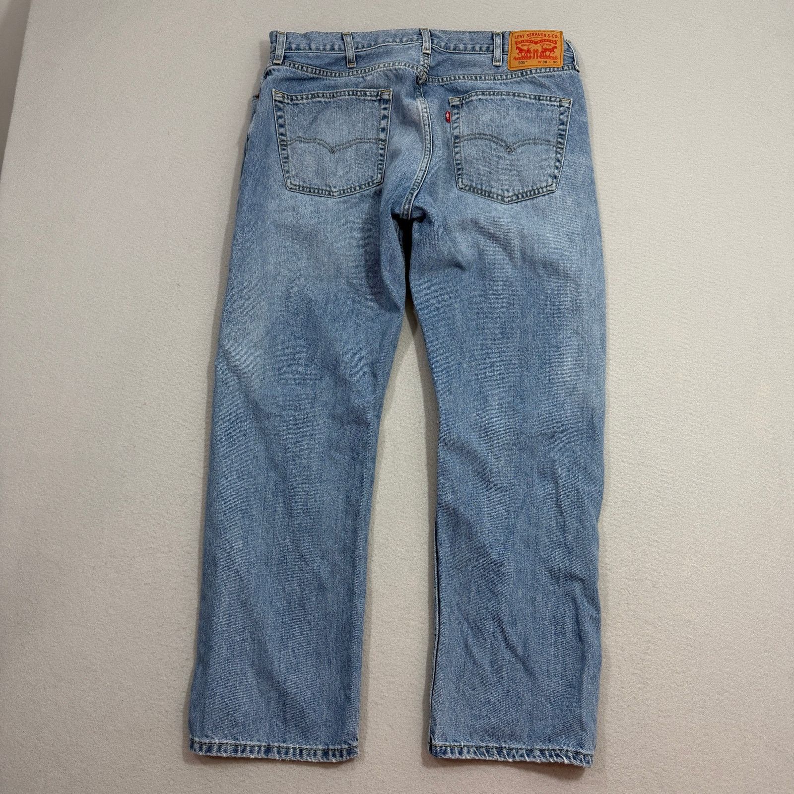 Levi's Levis 505 Regular Fit Jeans Men's 38x30 Blue Zip Fly Western Size US 38 / EU 54 - 7 Thumbnail