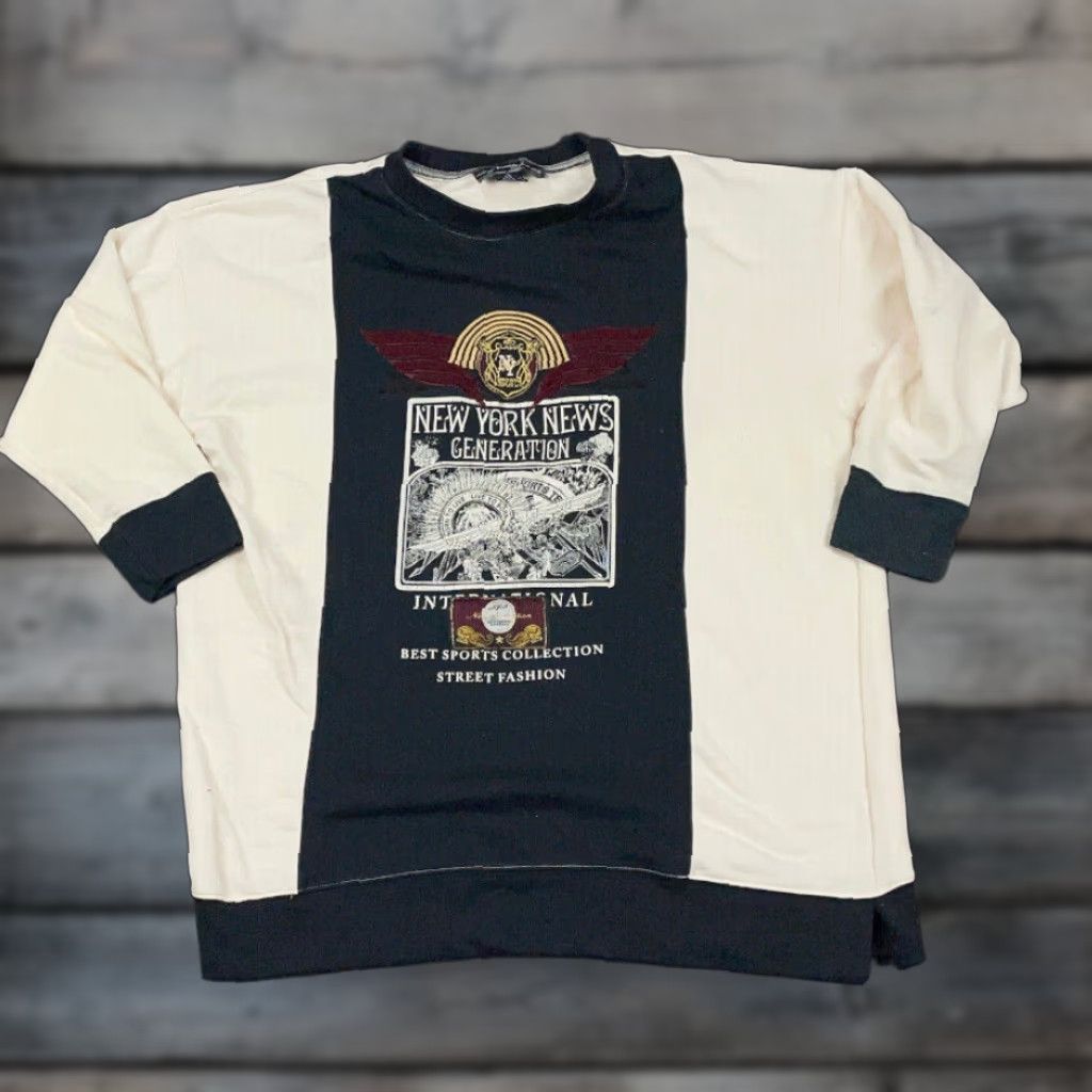 Vintage VINTAGE 90s New York News Embroidered Cotton Blend Sweatshirt Adult Medium 3/4 Sleeve Pullover City Retro Casual Size M / US 6-8 / IT 42-44 - 1 Thumbnail
