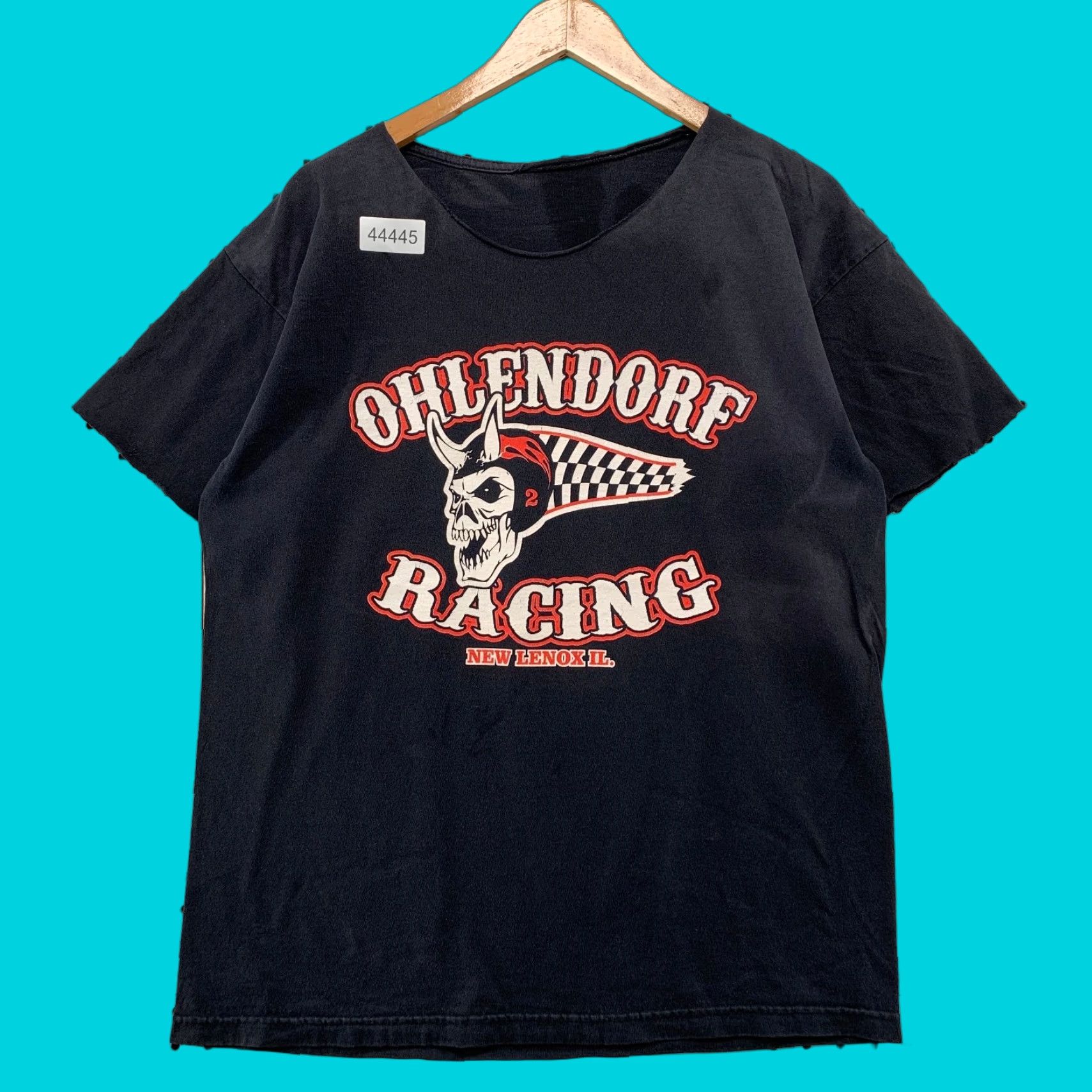 Gildan VINTAGE Gildan T-Shirt Men L Black Ohlendorf Racing Skull Shirt Motorcycle Biker Drive It Like Stole Size US L / EU 52-54 / 3 - 1 Thumbnail
