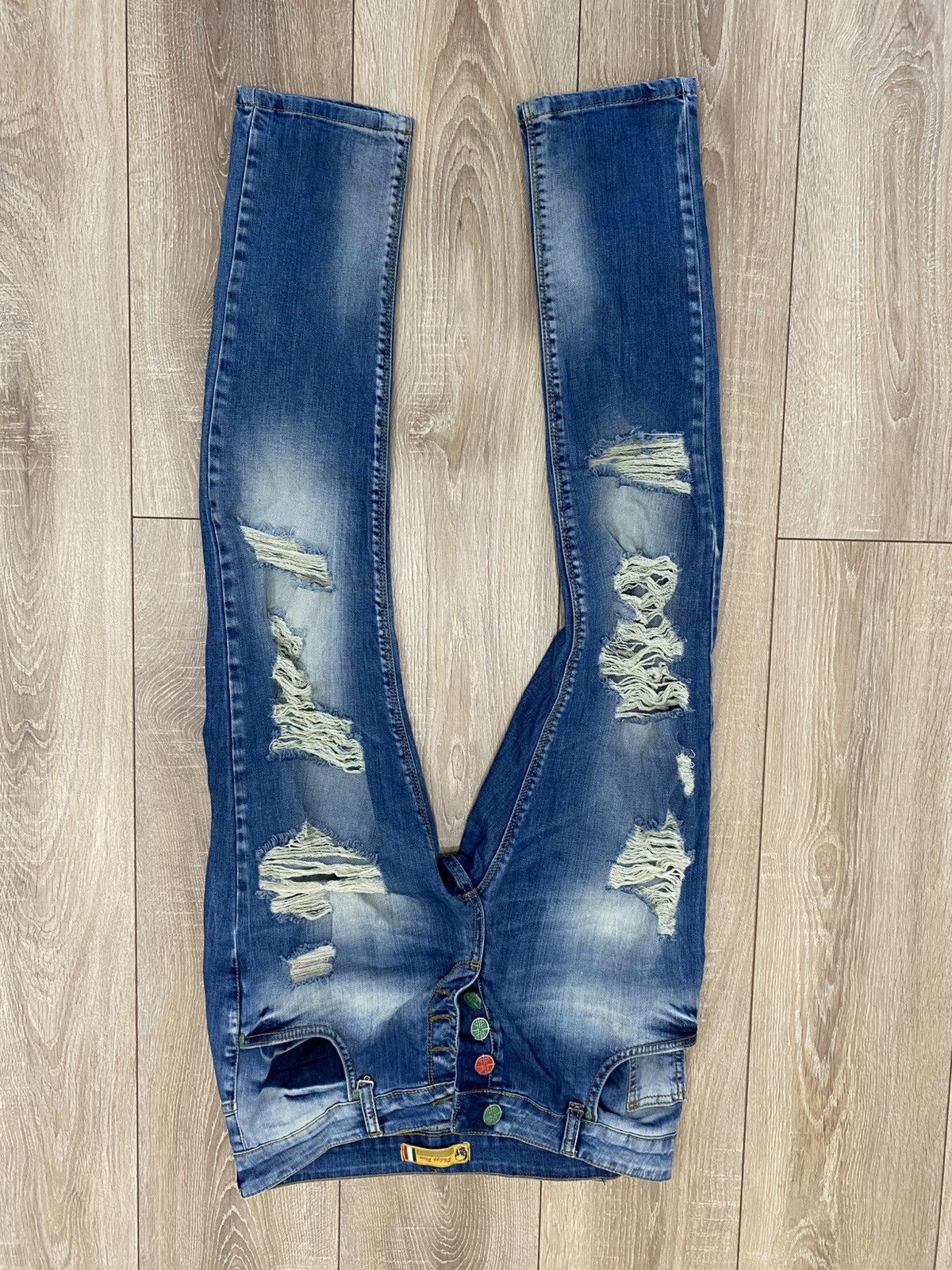 Philipp Plein × Vintage Philip plain custom jeans Size US 27 - 2 Thumbnail