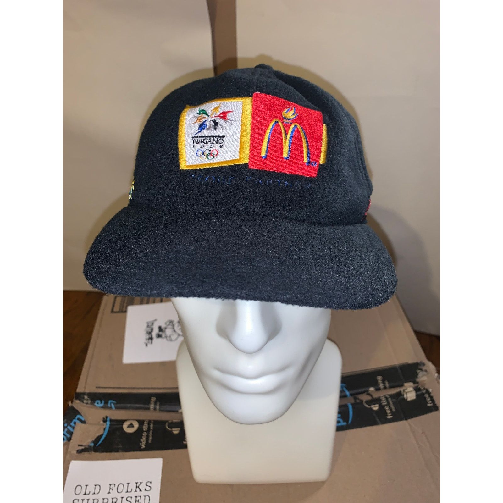 Other × USA Olympics × Vintage McDonalds Nagano 1998 Winter Olympics Fleece Strap Hat Rare Size ONE SIZE - 1 Thumbnail