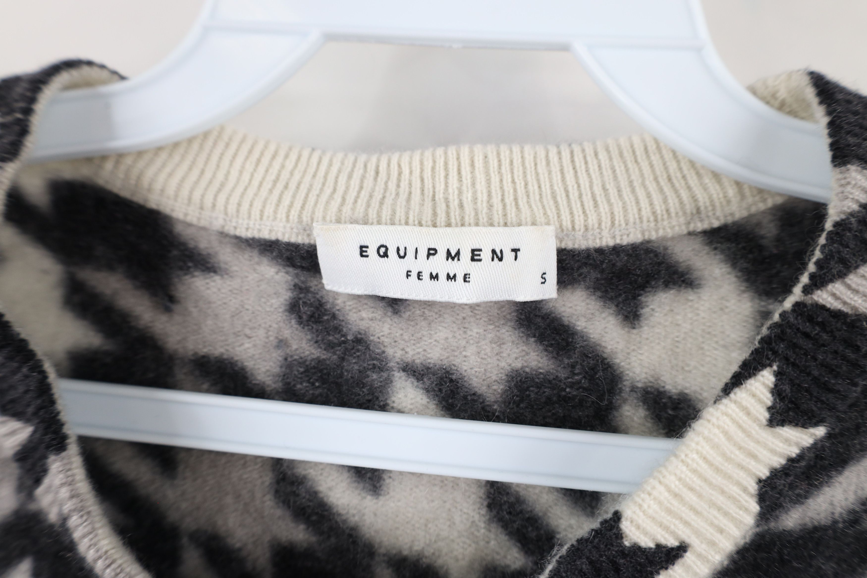 Equipment × Vintage Equipment Femme Distressed Houndstooth Cashmere Knit Sweater Size S / US 4 / IT 40 - 4 Thumbnail