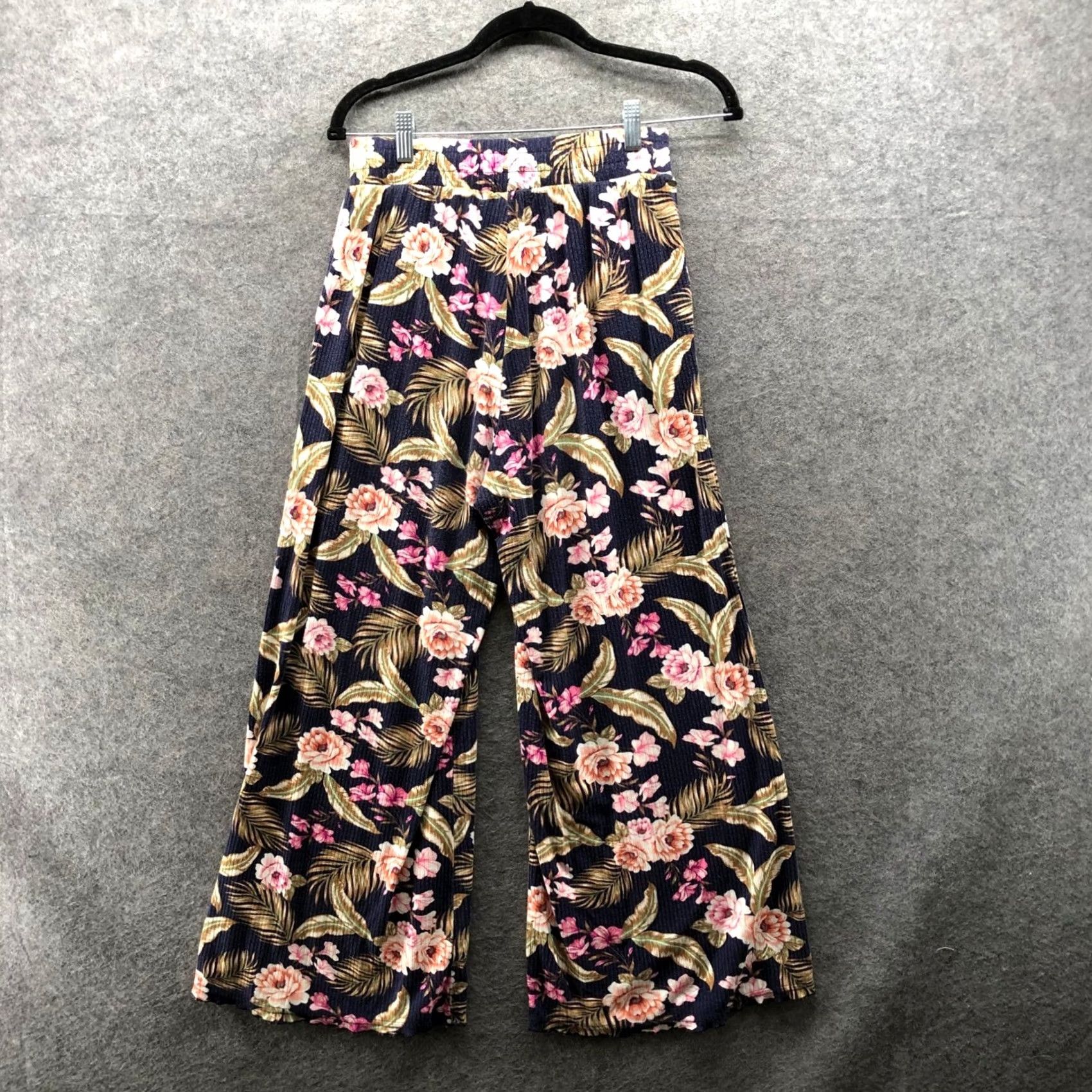 O'Neill O'Neill Pants Womens S Floral Wide Leg Navy Tropical Pull Jersey Knit Size S / US 4 / IT 40 - 2 Thumbnail