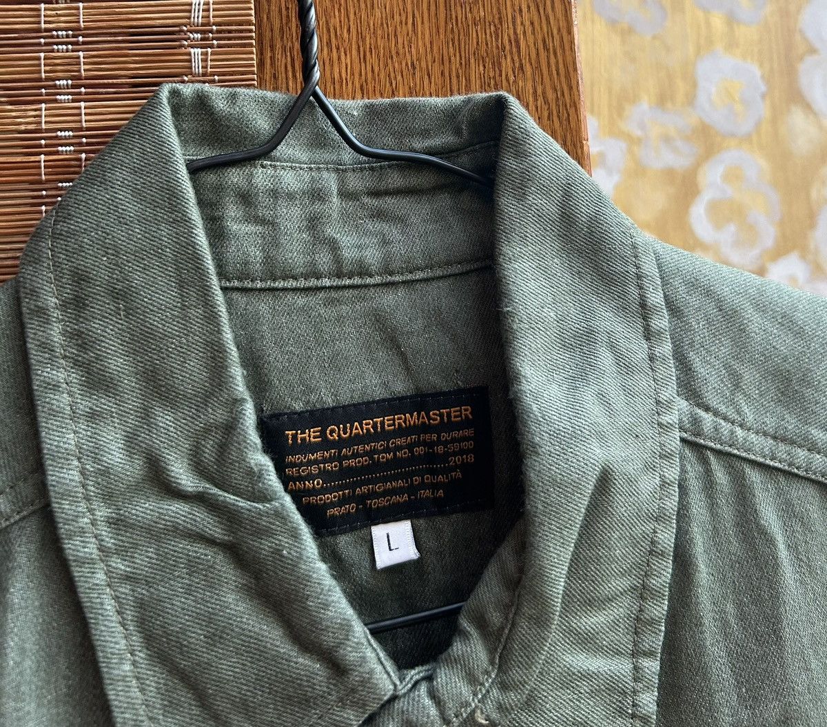 Other The Quartermaster Green Fatigue Shirt Cotton Linen Blend Size US L / EU 52-54 / 3 - 4 Thumbnail