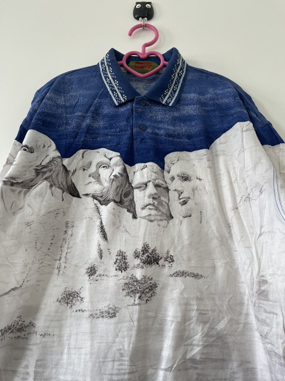 Kenzo Rare Vintage KENZO Golf Mount Rushmore Sculpture Art Polo Size US L / EU 52-54 / 3 - 3 Thumbnail