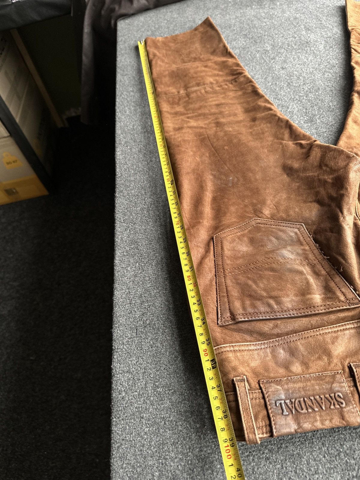 Other 🚨GRAIL MEN LEATHER PANTS Y2K WESTERN MOTORCYCLE Size US 32 / EU 48 - 19 Thumbnail