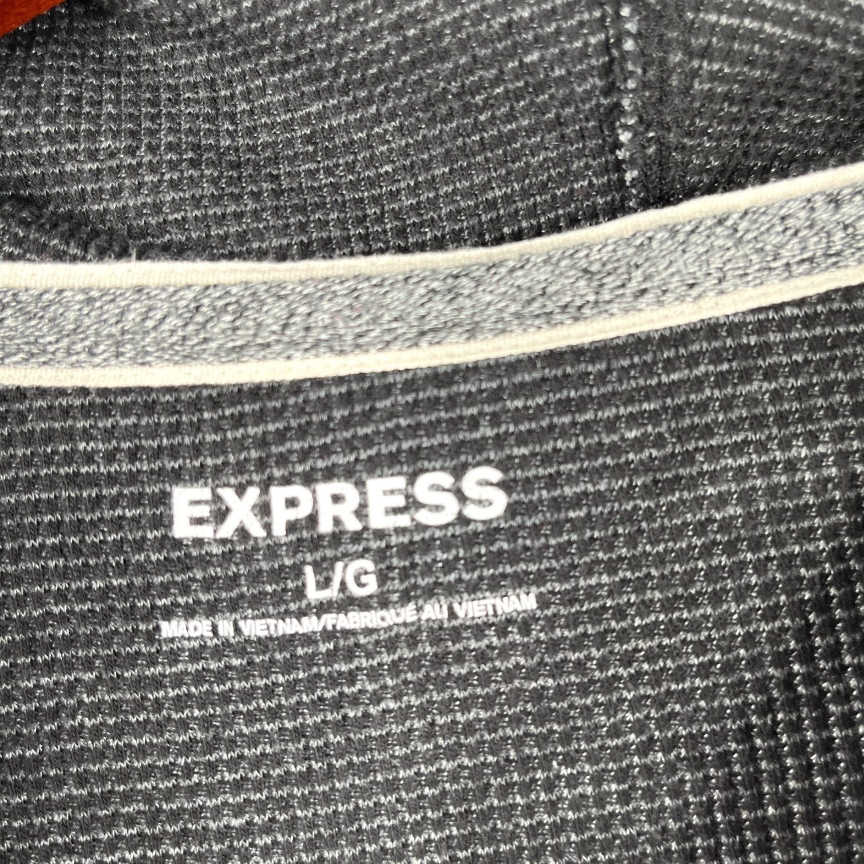 Express Express Long Sleeve Waffle Knit Henley Hoodie Shirt Large Gray Mens Size US L / EU 52-54 / 3 - 4 Thumbnail