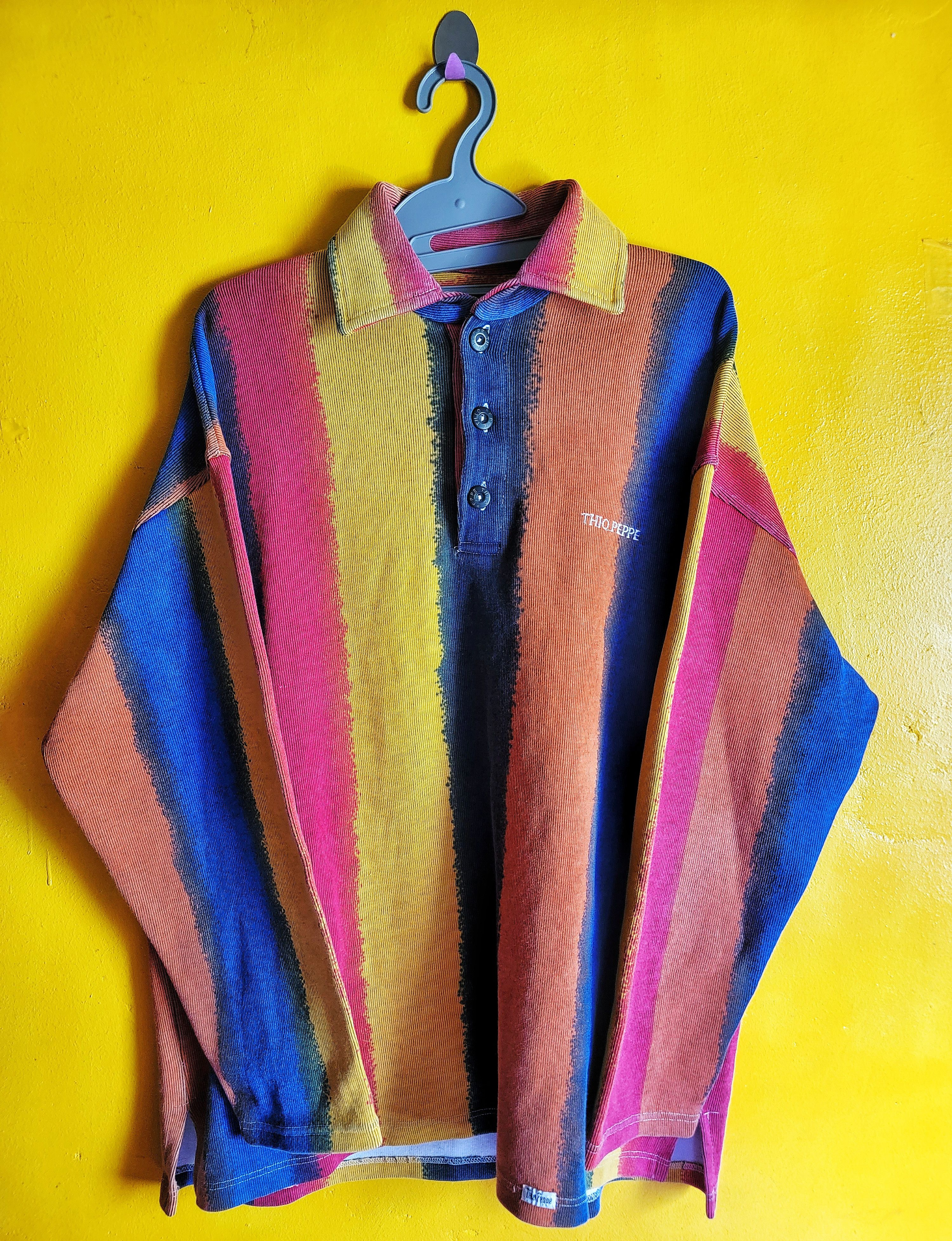 Vintage Vintage Crazy Rare 90's Thio Peppe multicolour vertical Size US XL / EU 56 / 4 - 6 Thumbnail