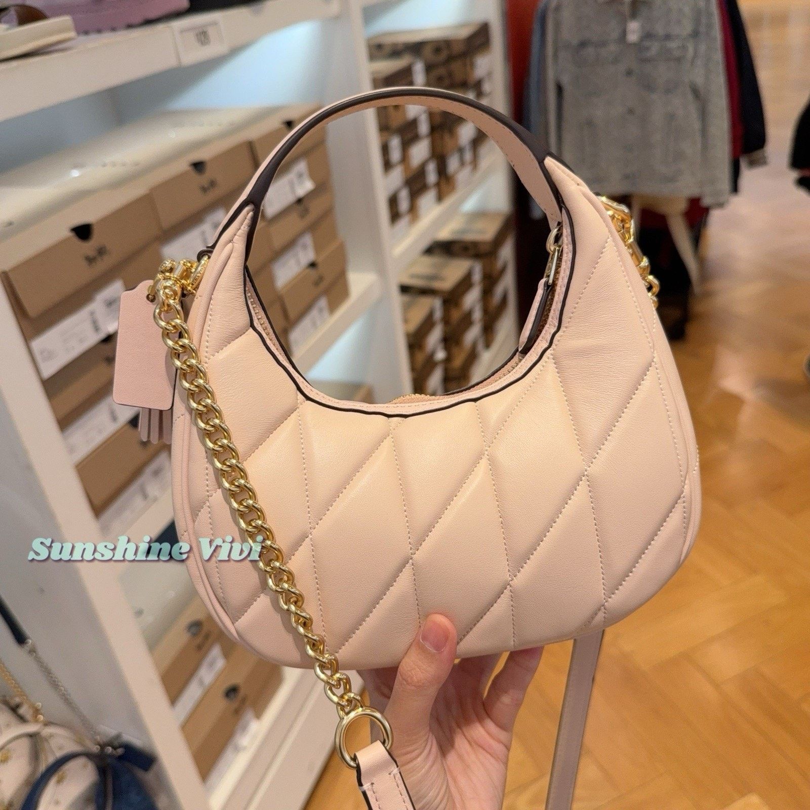 Coach NWT COACH Carmen Mini Crossbody Bag Quilted Gold/Brush CY710 Size ONE SIZE - 2 Thumbnail