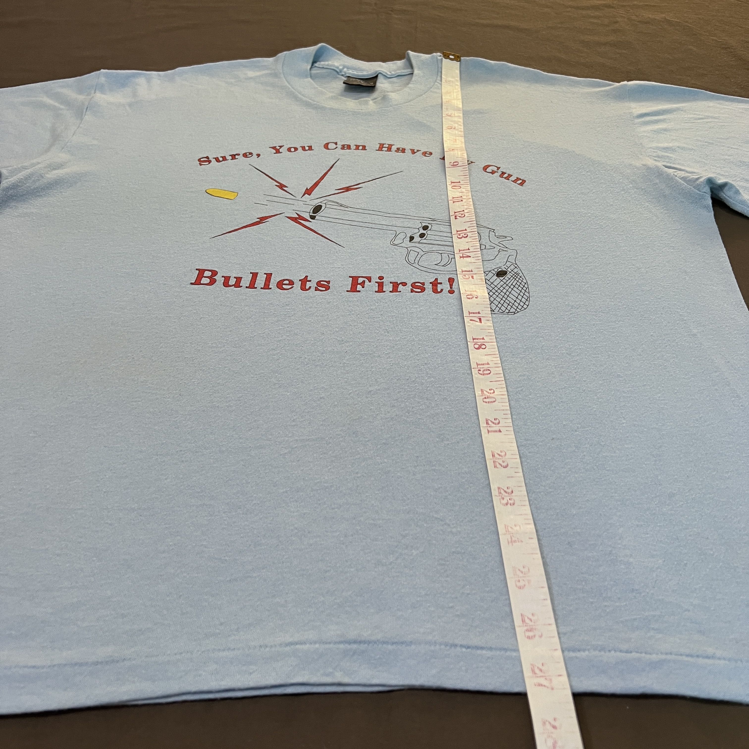 Vintage Vintage 90s Bullets First Gun Promo Tee XL 911 Size US XL / EU 56 / 4 - 8 Thumbnail